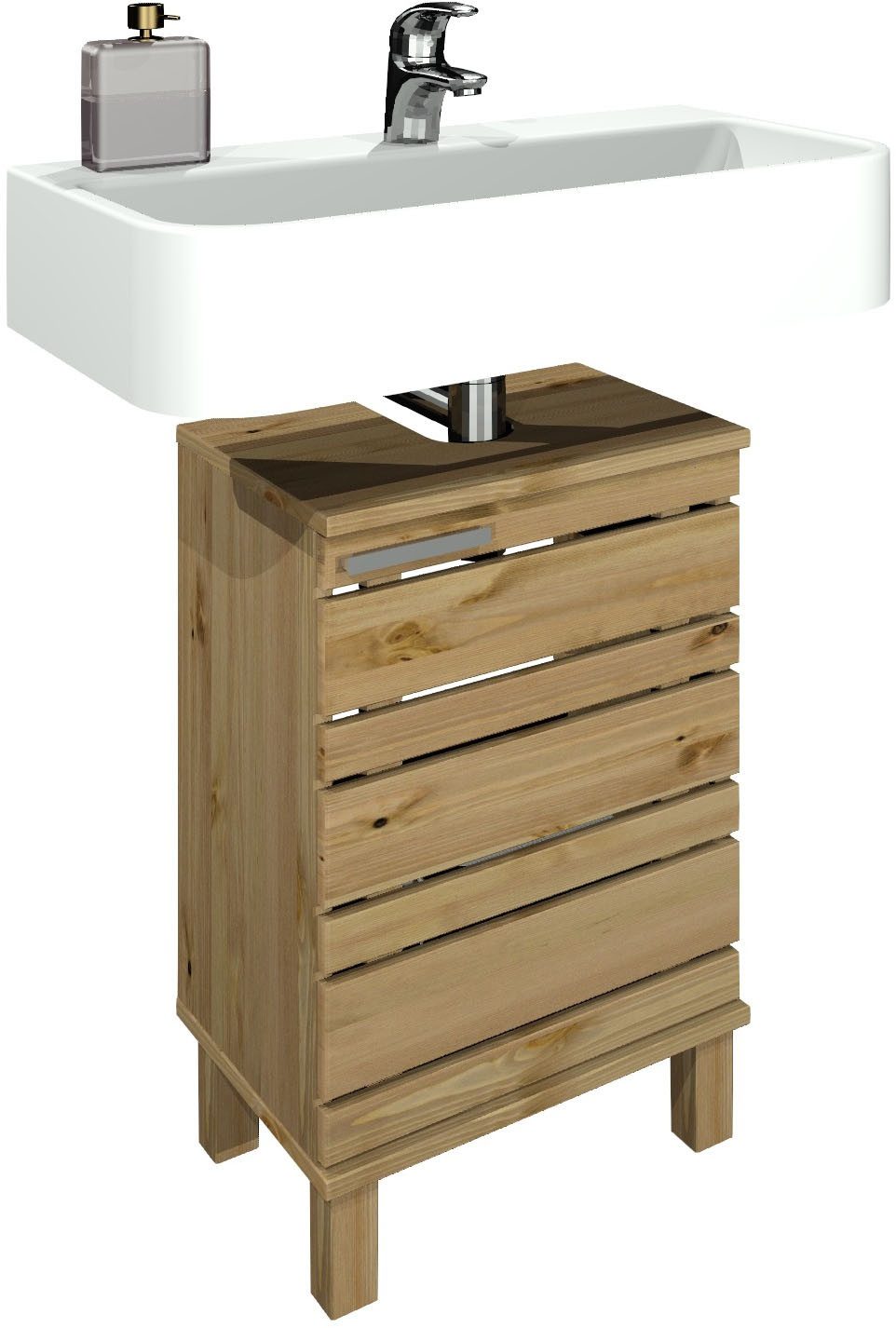 Home affaire Wastafelonderkast Josie Breedte 40 cm, van massief hout, metalen greep, 1 deur
