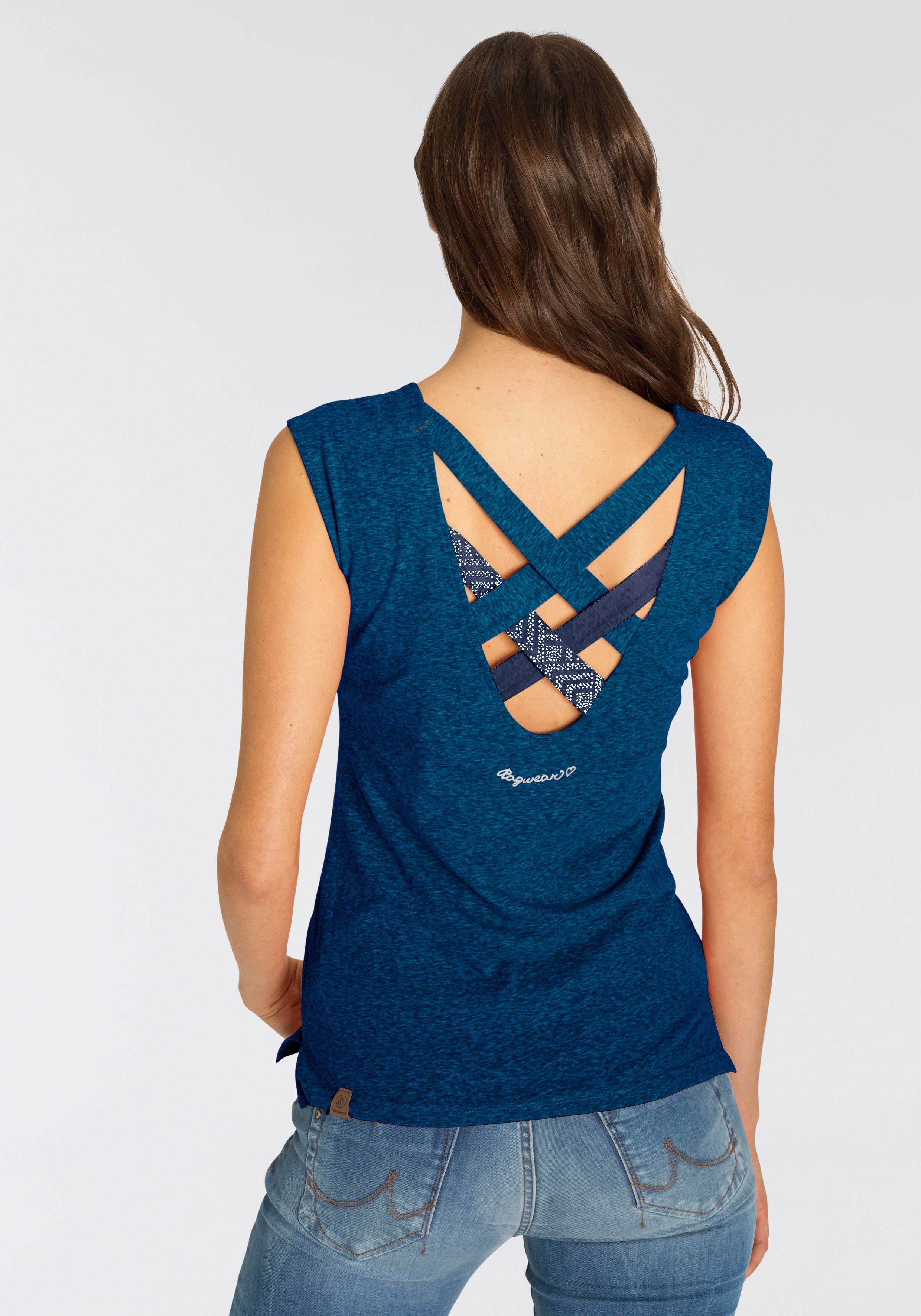 Ragwear T-shirt SOFIA O met bijzondere ruglijn dames t-shirts maat XL (42) blauw