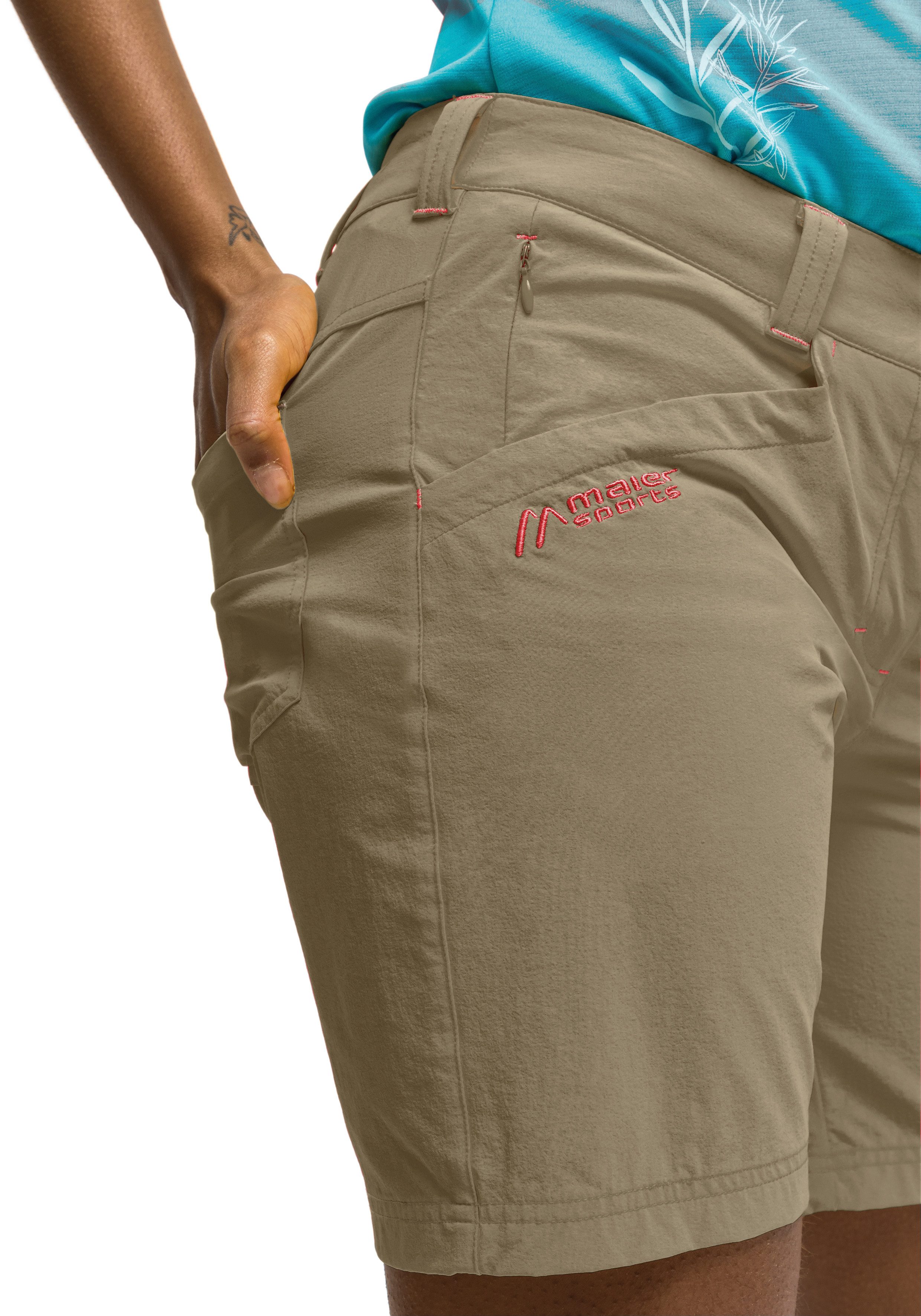 Maier Sports Functionele short Lulaka Shorts Dames shorts, korte wandelbroek, outdoorbroek met 4 zakken, regular fit