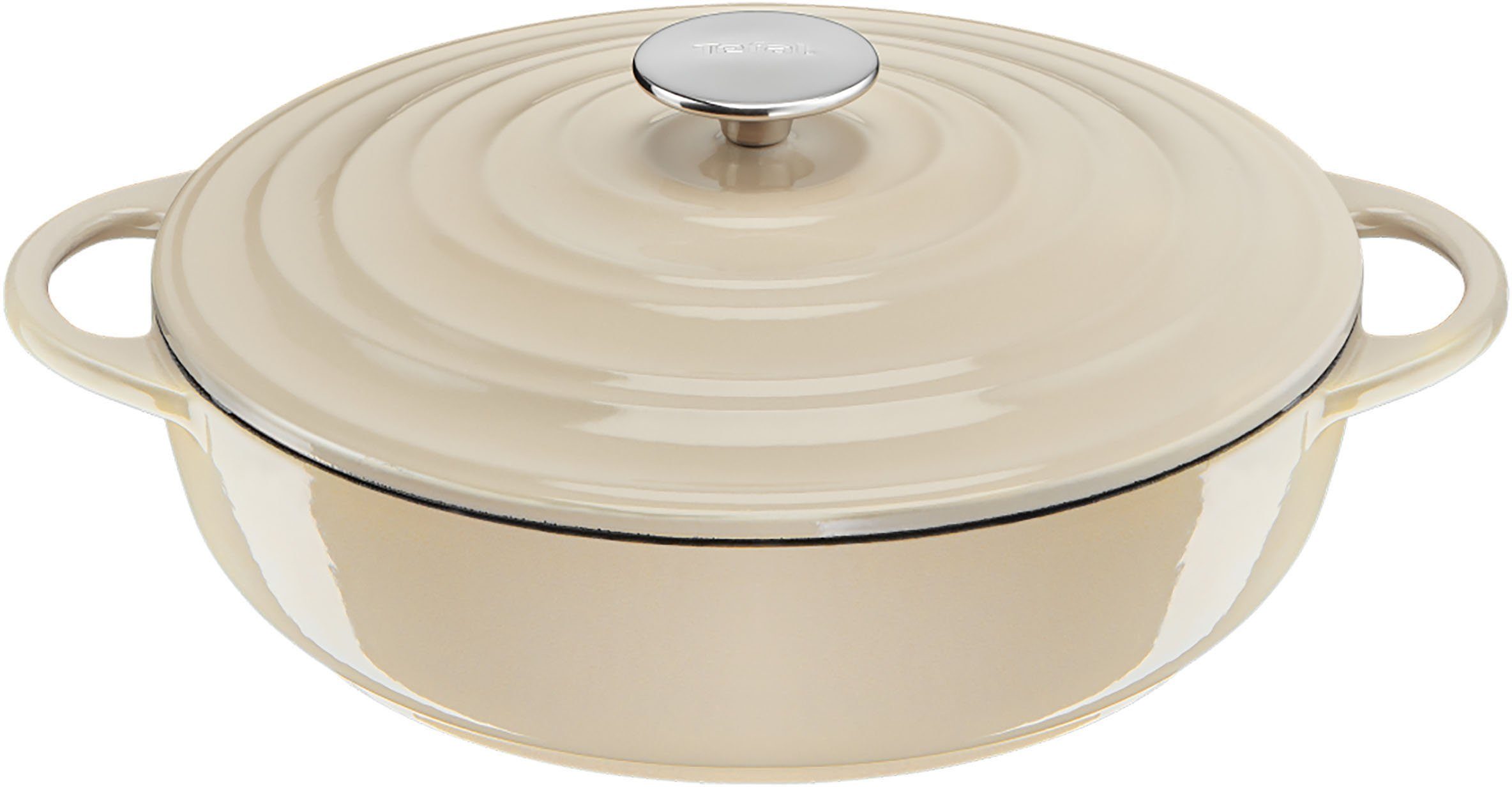 Tefal Serveerpan LOV milieuvriendelijk, incl. e-boek, ø 28 cm, inductie (1-delig) hapjespannen beige