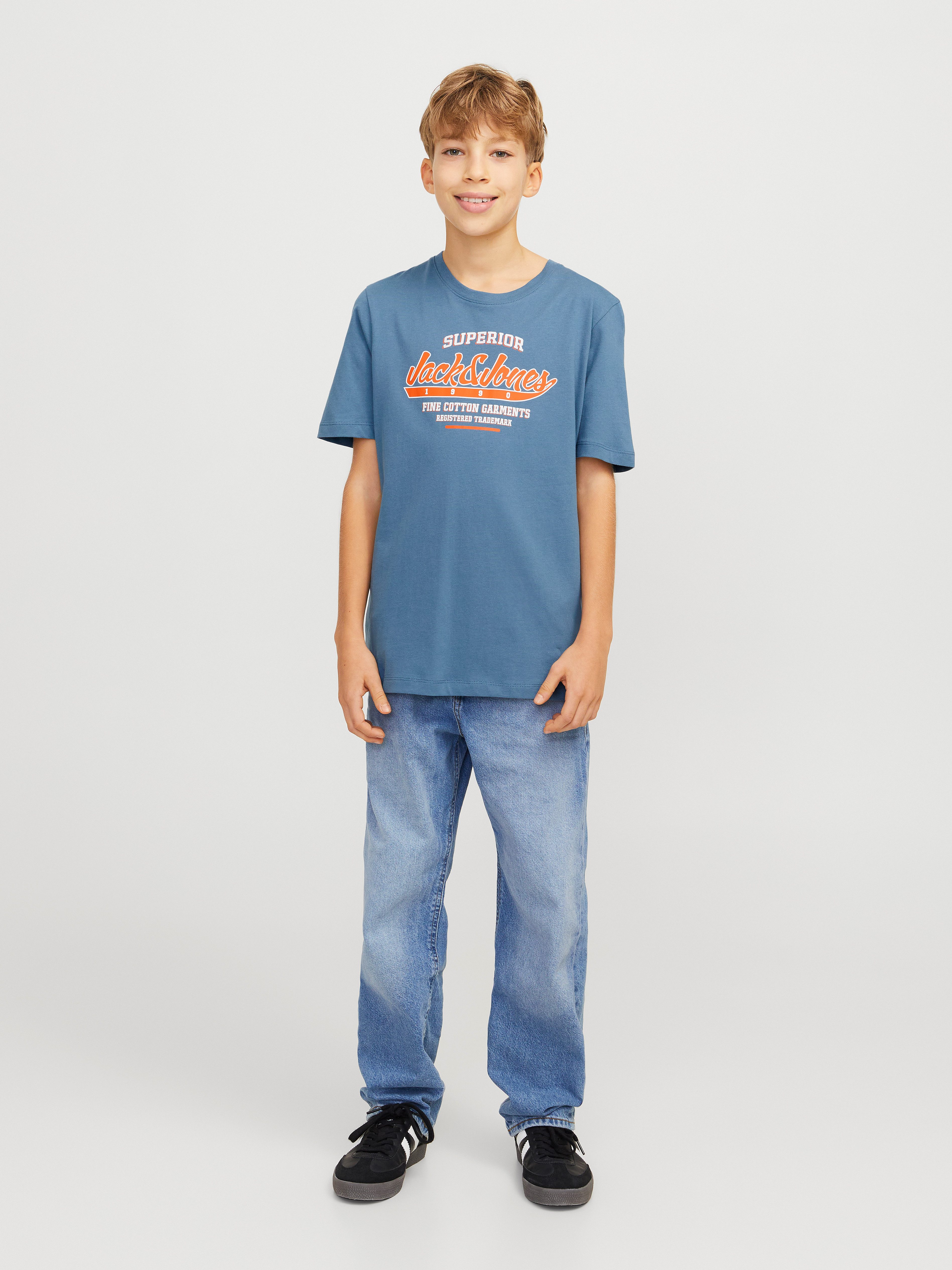 Jack & Jones Junior Shirt met ronde hals JJELOGO TEE SS O-NECK 2 COL S NOOS JNR