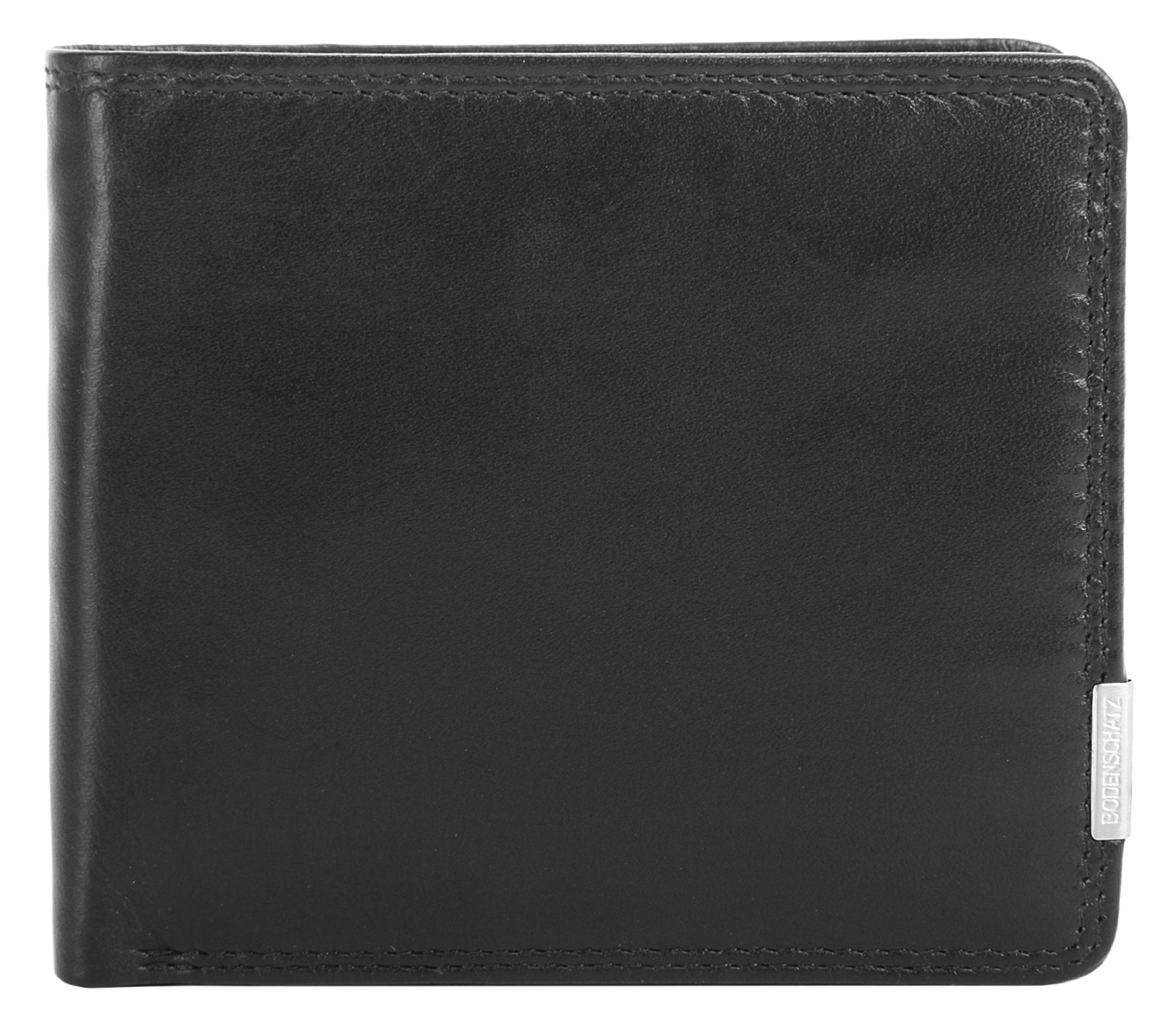 BODENSCHATZ Portemonnee echt leder unisex portemonnees maat 10.5 cm zwart