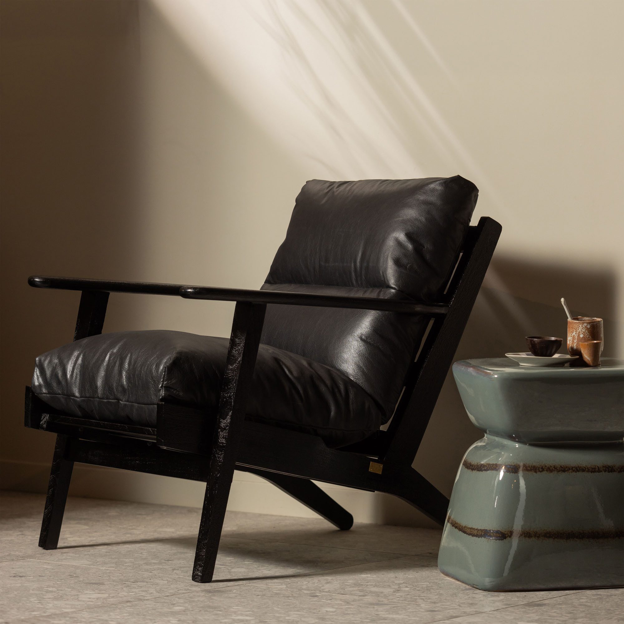 WOOOD Fauteuil Houston Frame van acaciahout, maximale belasting 150 kg, H 86 cm