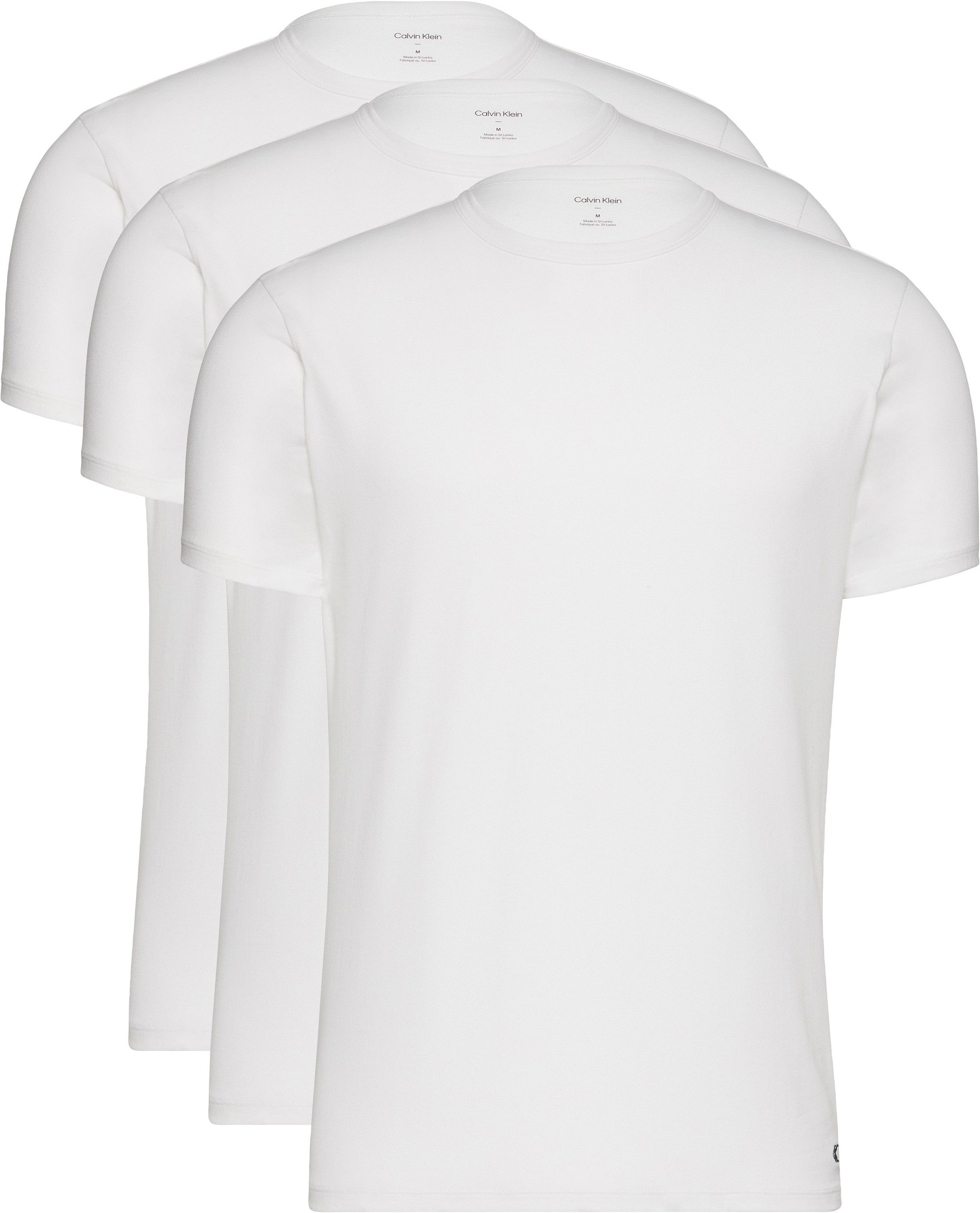 Calvin Klein T-shirt S/S CREW NECK 3PK met logo aan de zoom (3-delig, Set van 3)