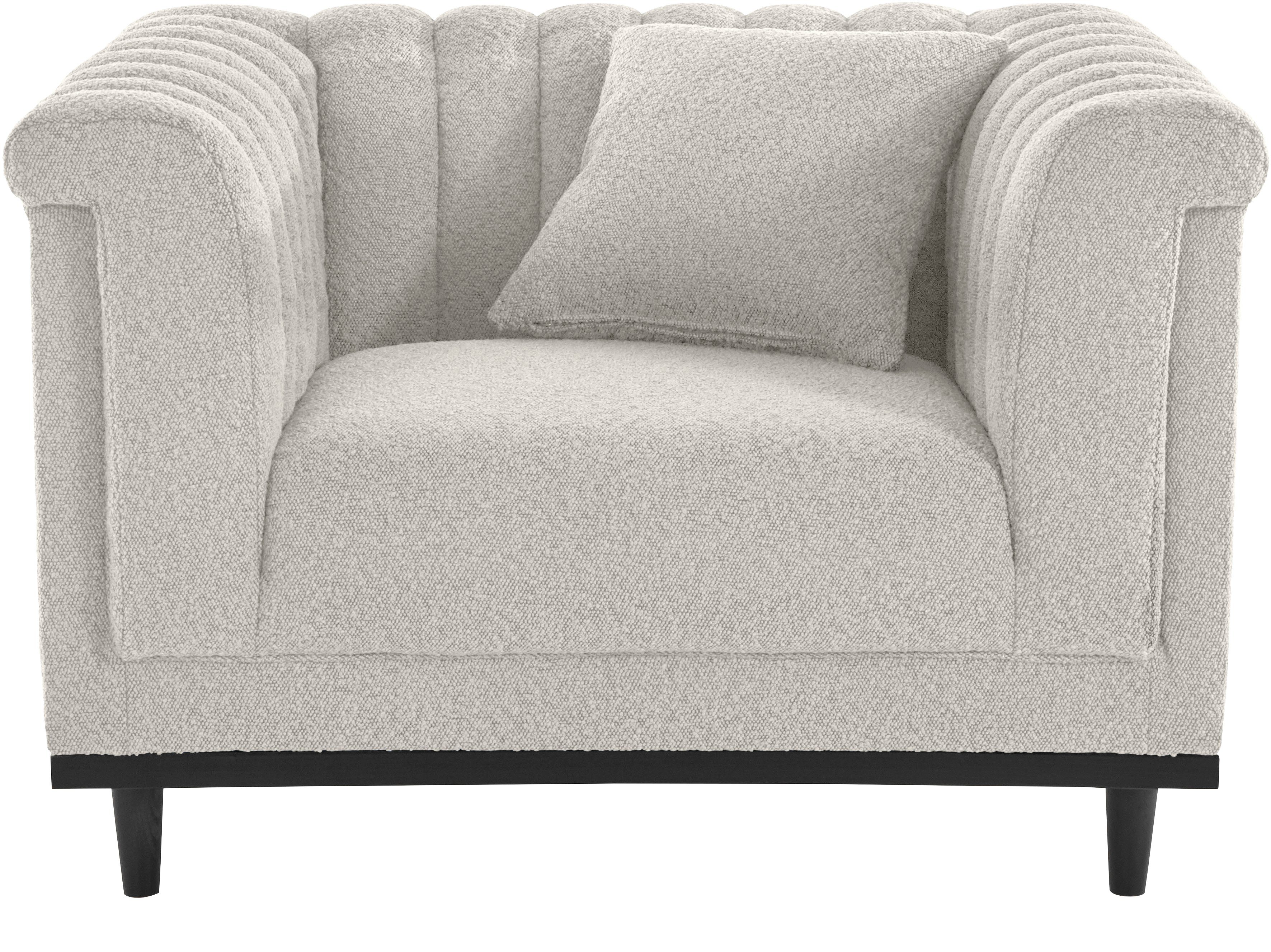 Guido Maria Kretschmer Home&Living Cocktailfauteuil Chamby New stoel bouclé-structuurbekleding met stiksels bij de leuning