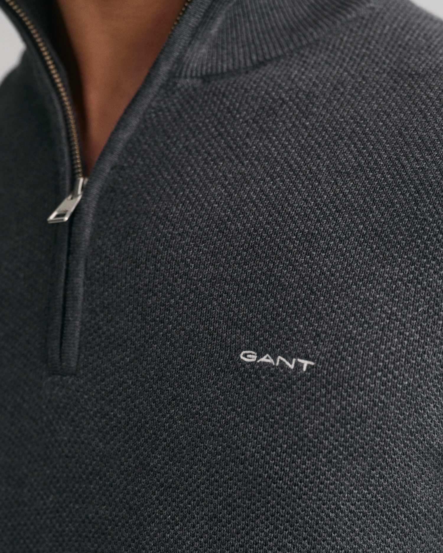 Gant Schipperstrui COTTON PIQUE HALF ZIP
