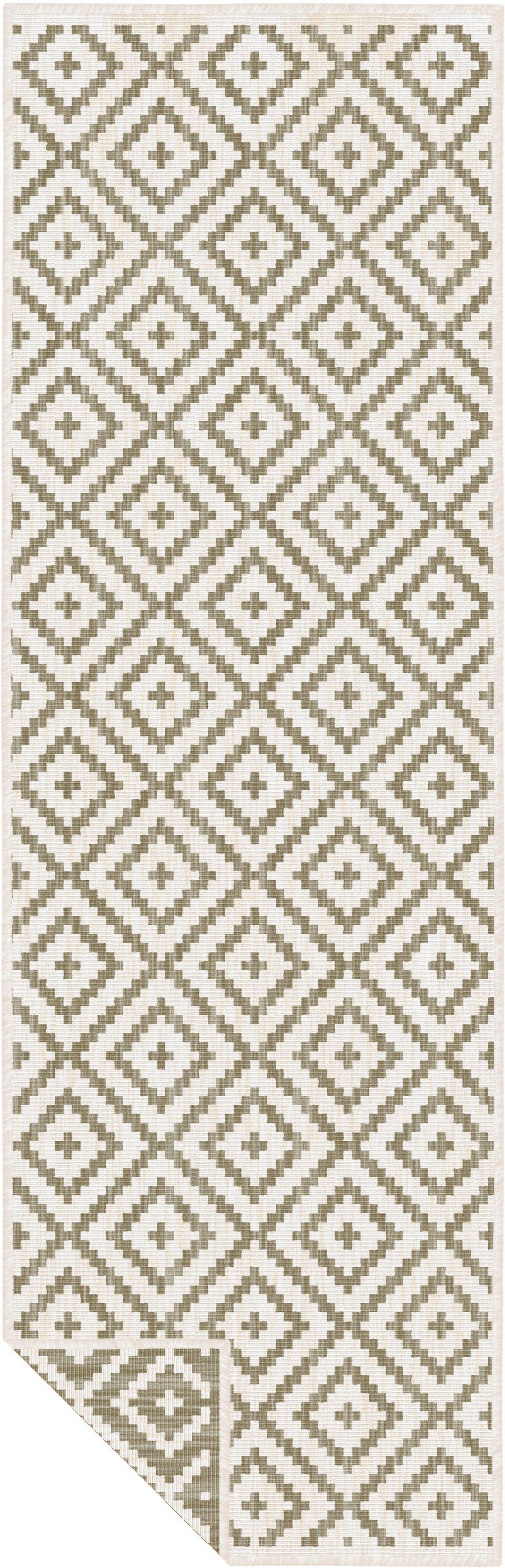 my home Loper Ronda tweezijdig te gebruiken kleed Sisal-look, platweefsel, in- en outdoor, geometrisch boho design