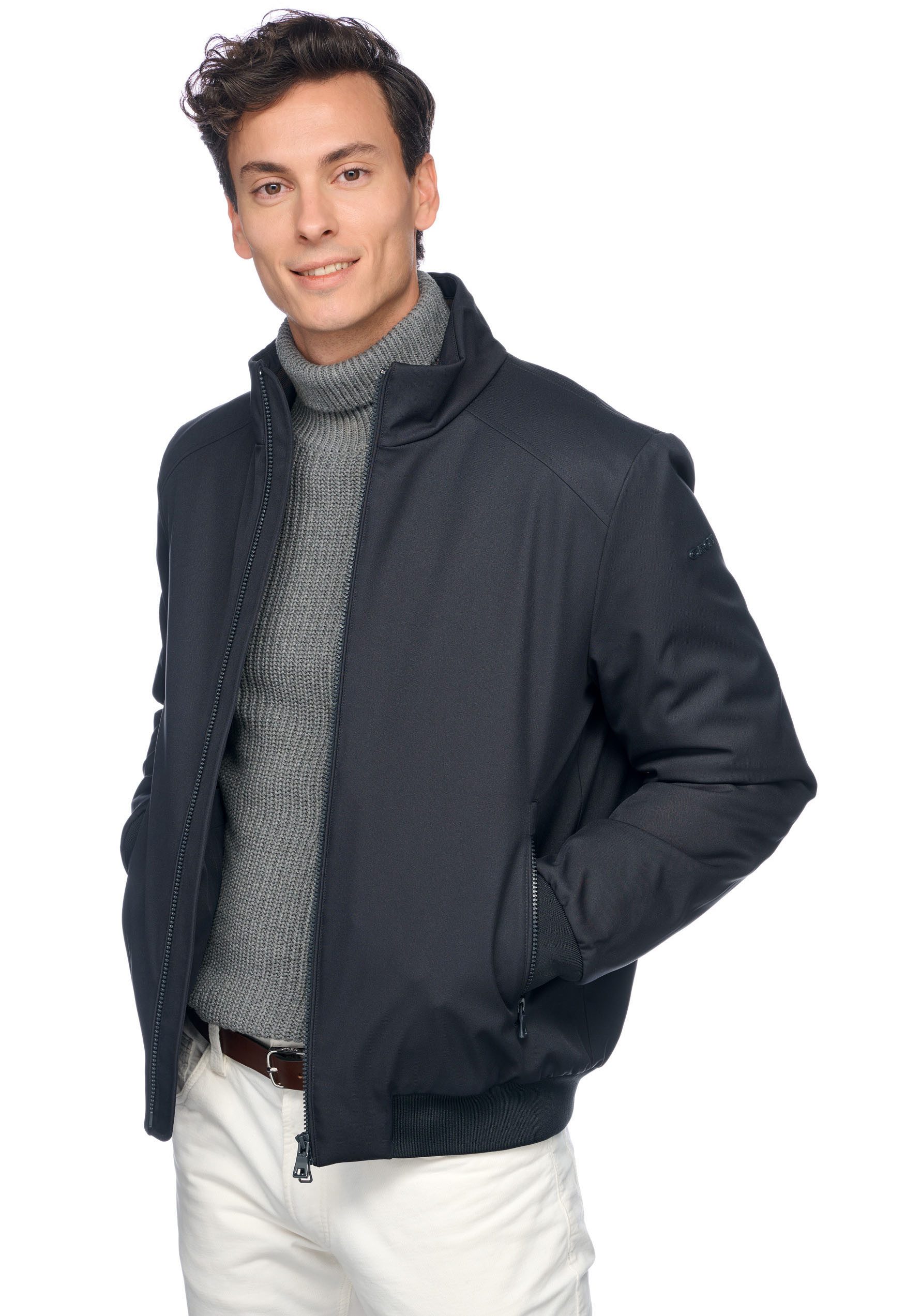 Geox Blouson VINCIT met 2-weg rits, ritszakken, staande kraag