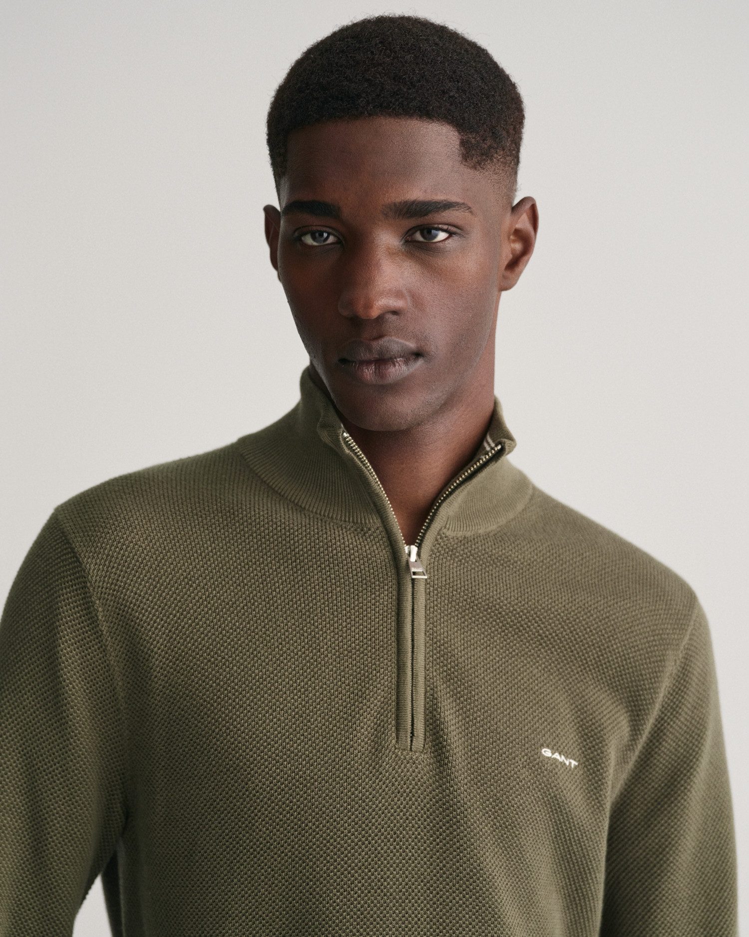 Gant Schipperstrui COTTON PIQUE HALF ZIP