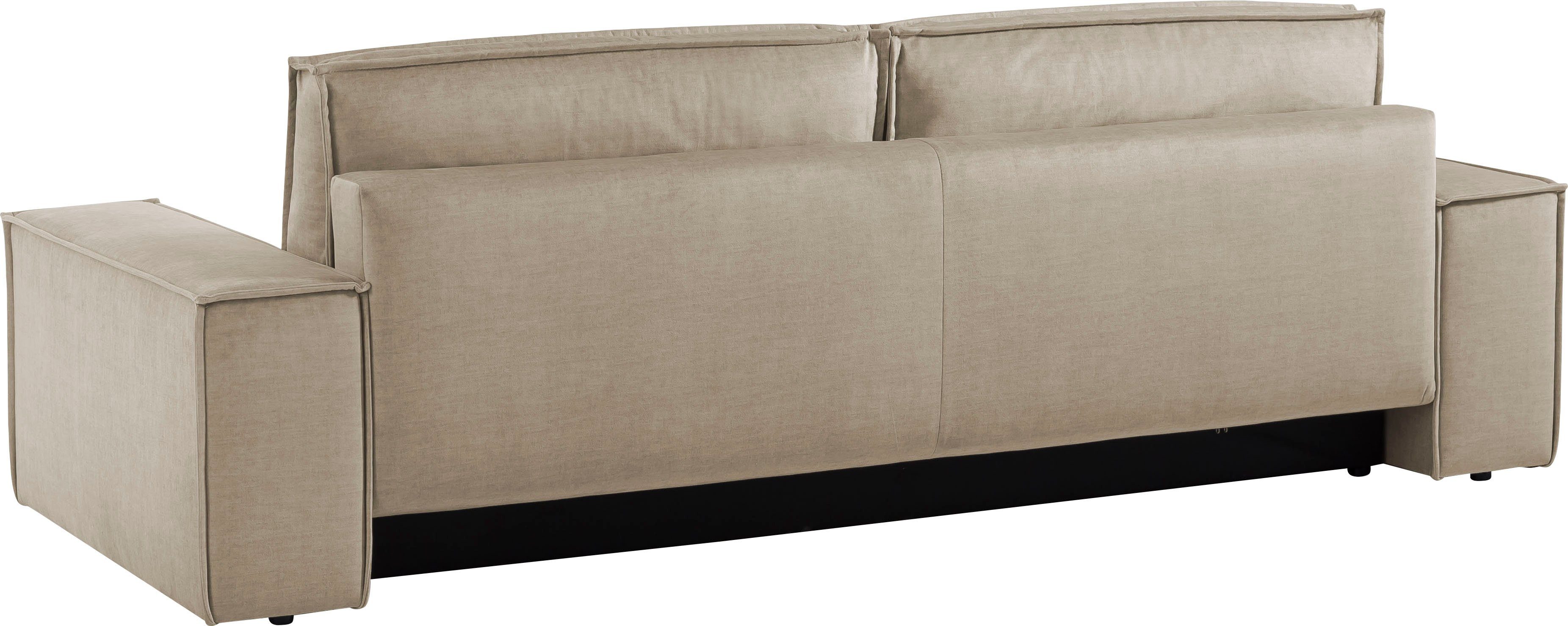 Home affaire 3-zitsbank SHERWOOD slaapbank (257 cm) ribfluweel, velours, vintage lederlook