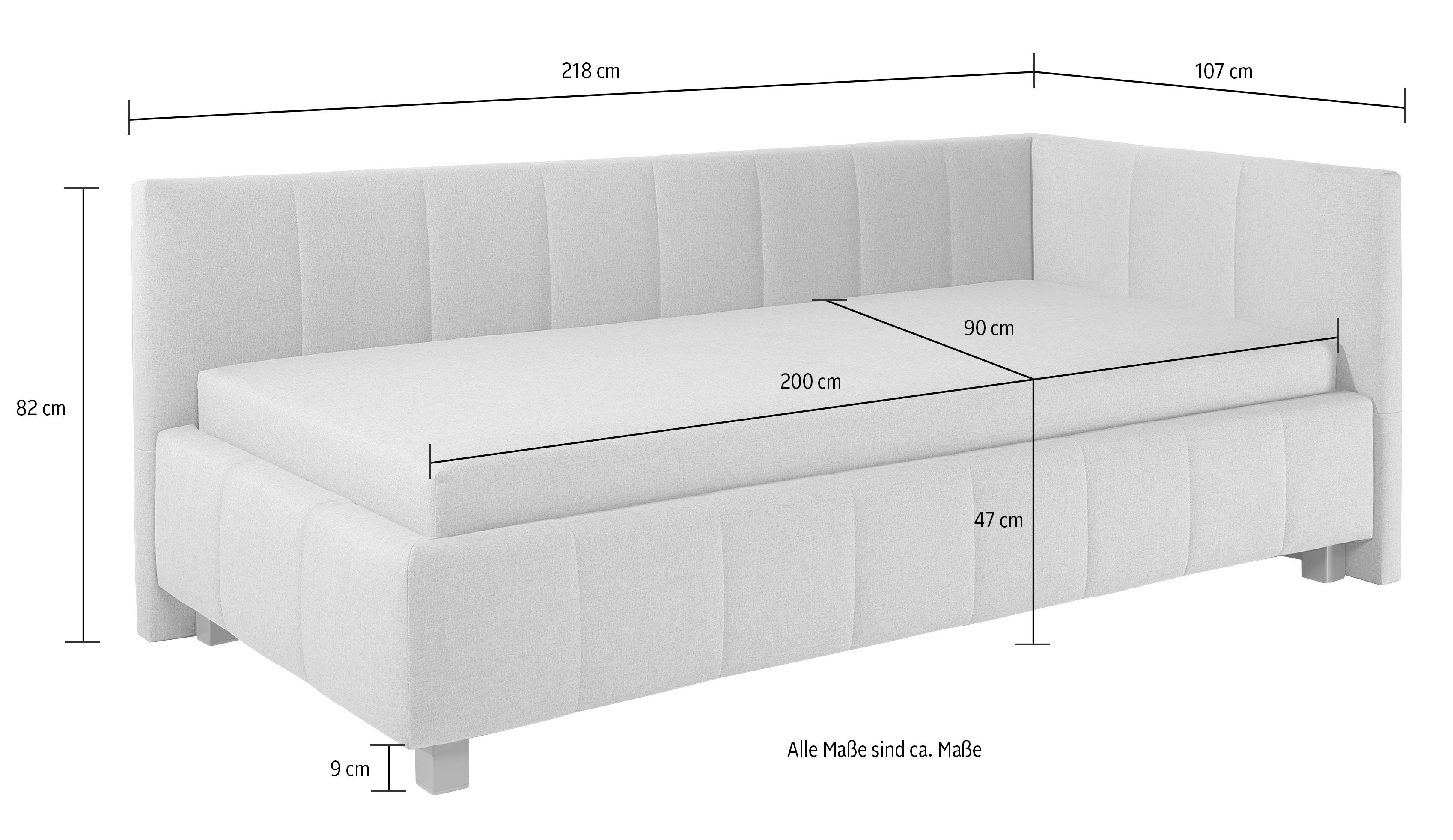 Maintal Bed Mailo met hoofdbord & bedkist, 3 breedten, binnenvering- of bonell-matras