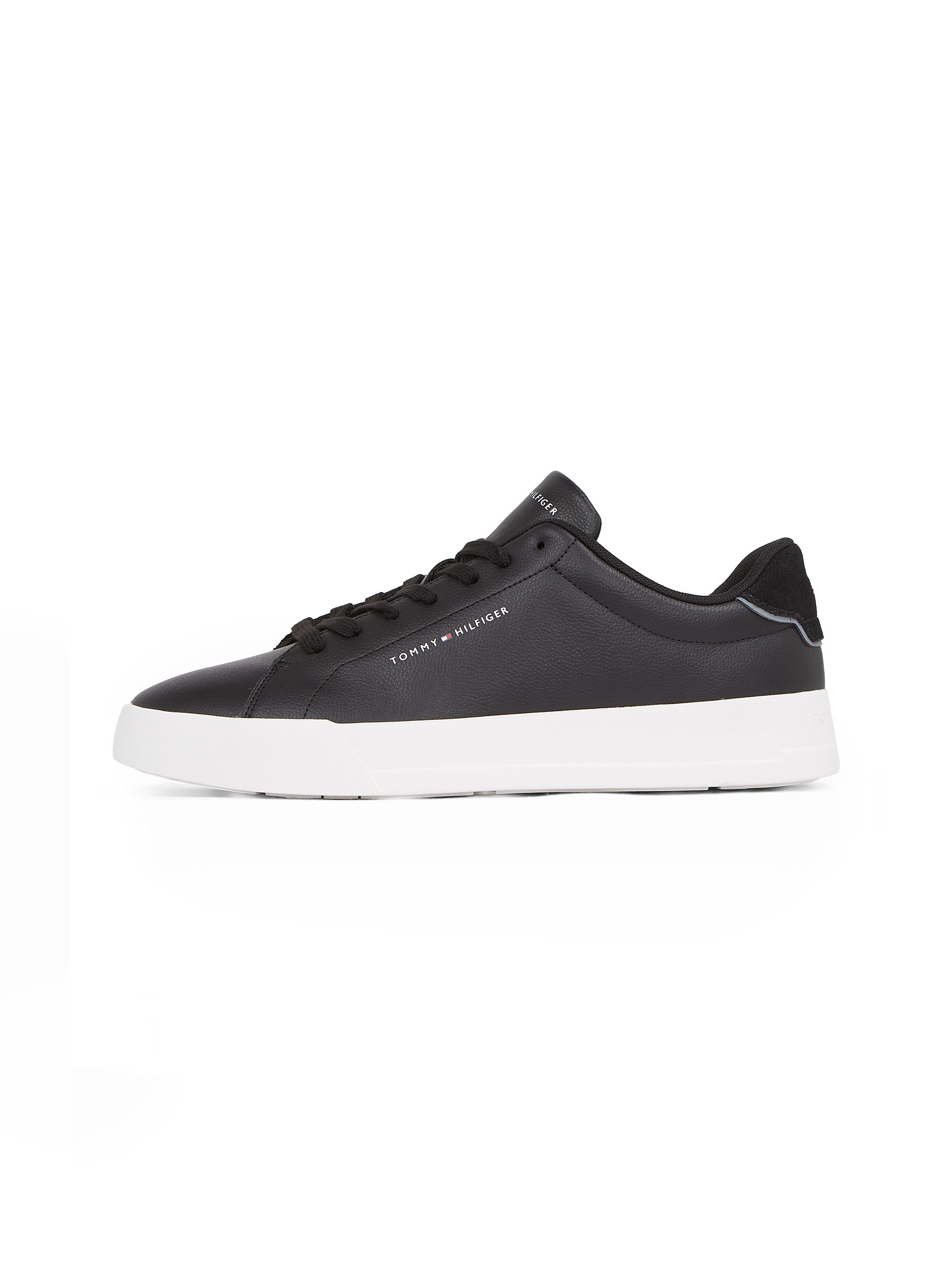 Tommy Hilfiger Plateausneakers TH COURT LTH DETAIL ESS , vrijetijdsschoen, lage schoen, veterschoen met zijlijk logo-opdruk
