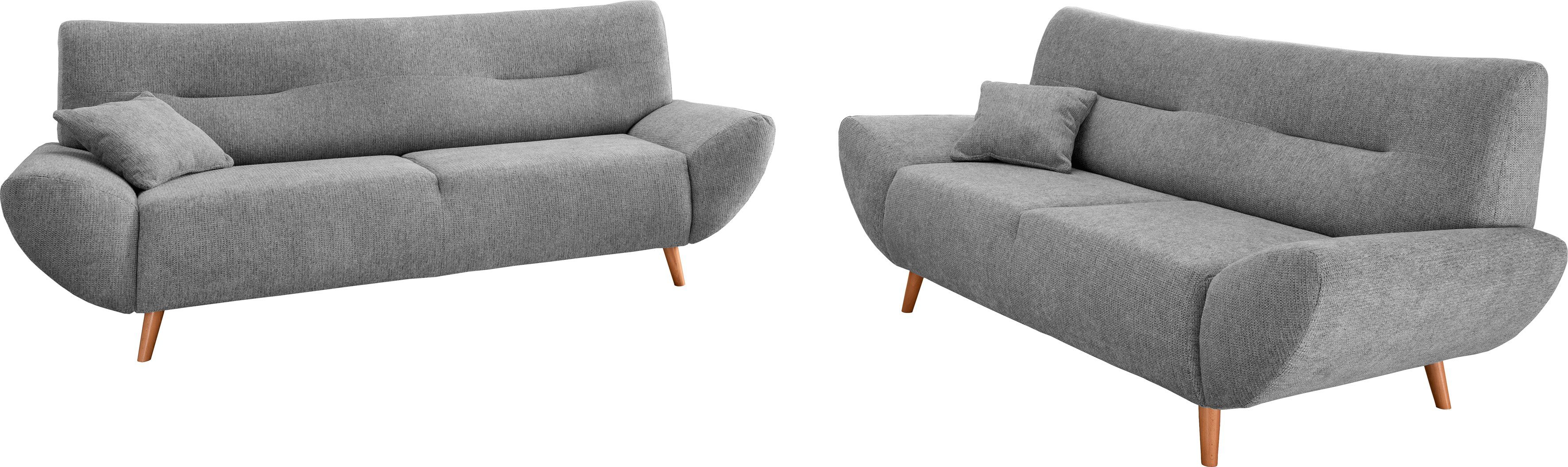 INOSIGN 2-zitsbank Drago elegant en tijdloos, comfortabel, houten voet