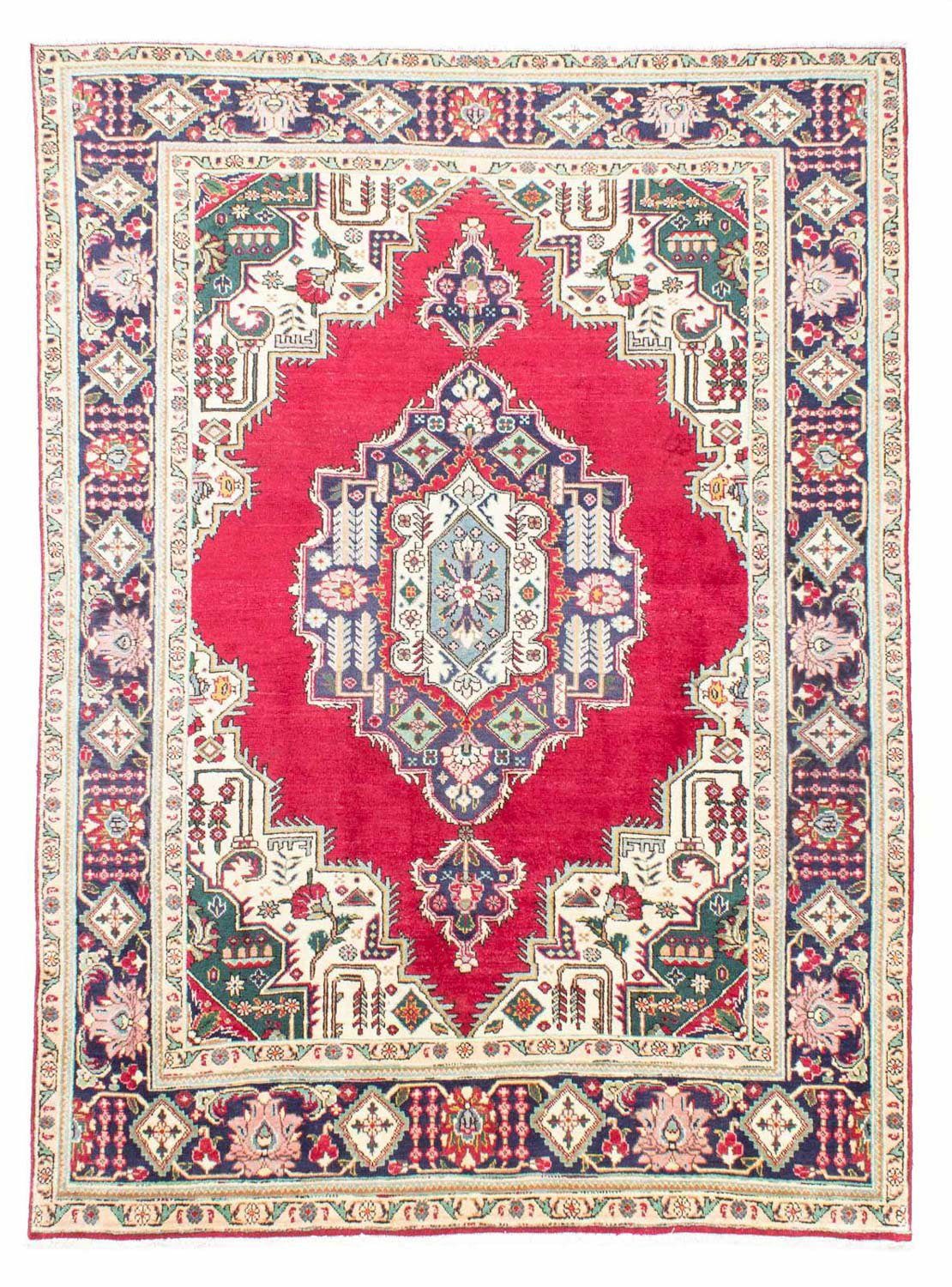 morgenland Wollen kleed Tabriz medaillon rosso 315 x 203 cm Uniek exemplaar met certificaat
