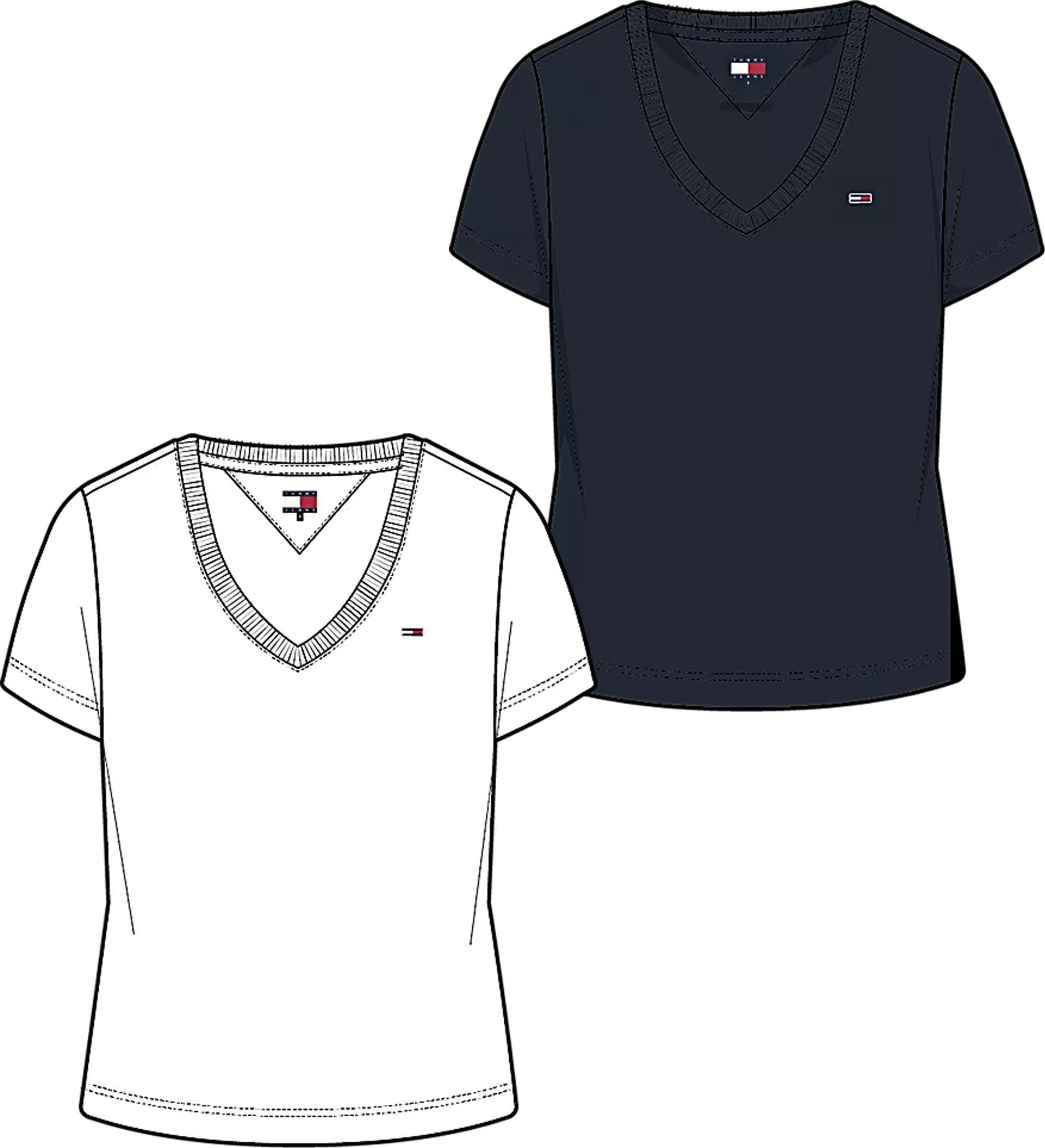 TOMMY JEANS T-shirt TJW 2PACK V-NECK TEE (set, 2-delig, 2 stuks)