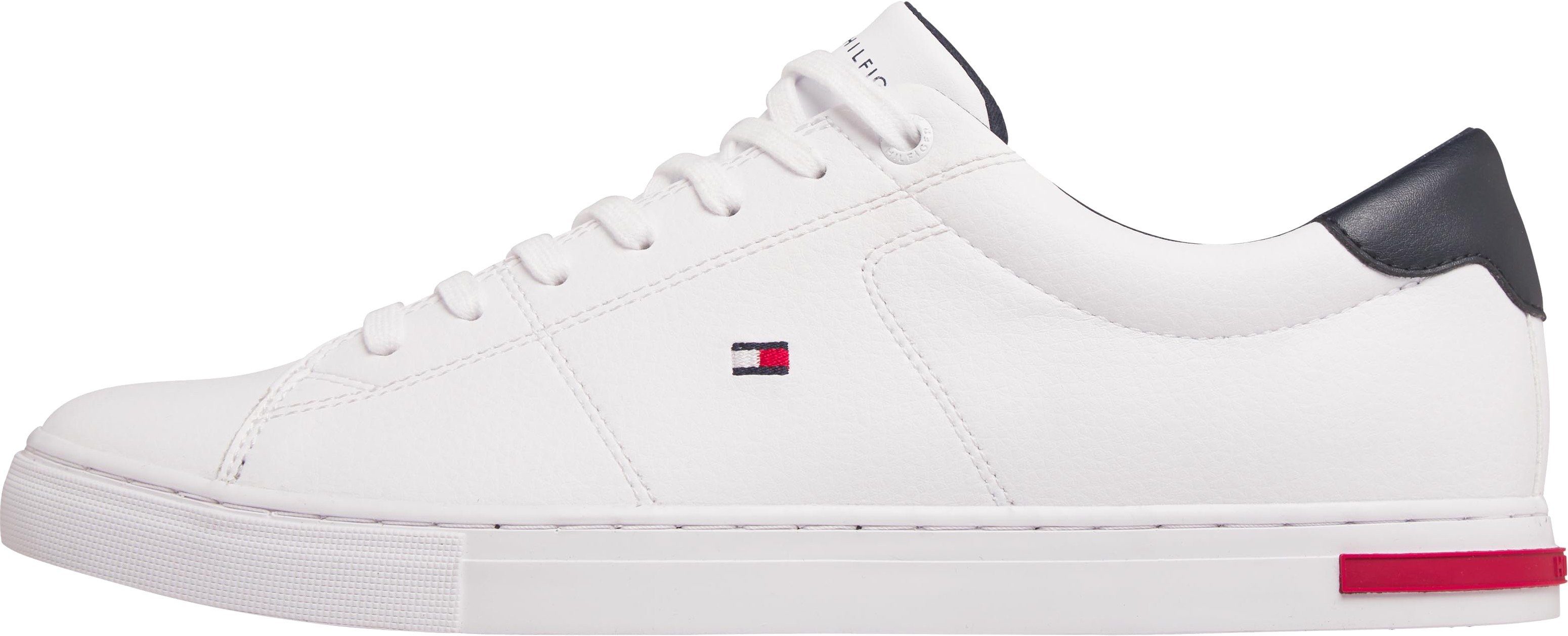 Tommy Hilfiger Sneakers ESSENTIAL LEATHER DETAIL VUL met contrastafwerking, vrijetijdsschoen, lage schoen, veterschoen
