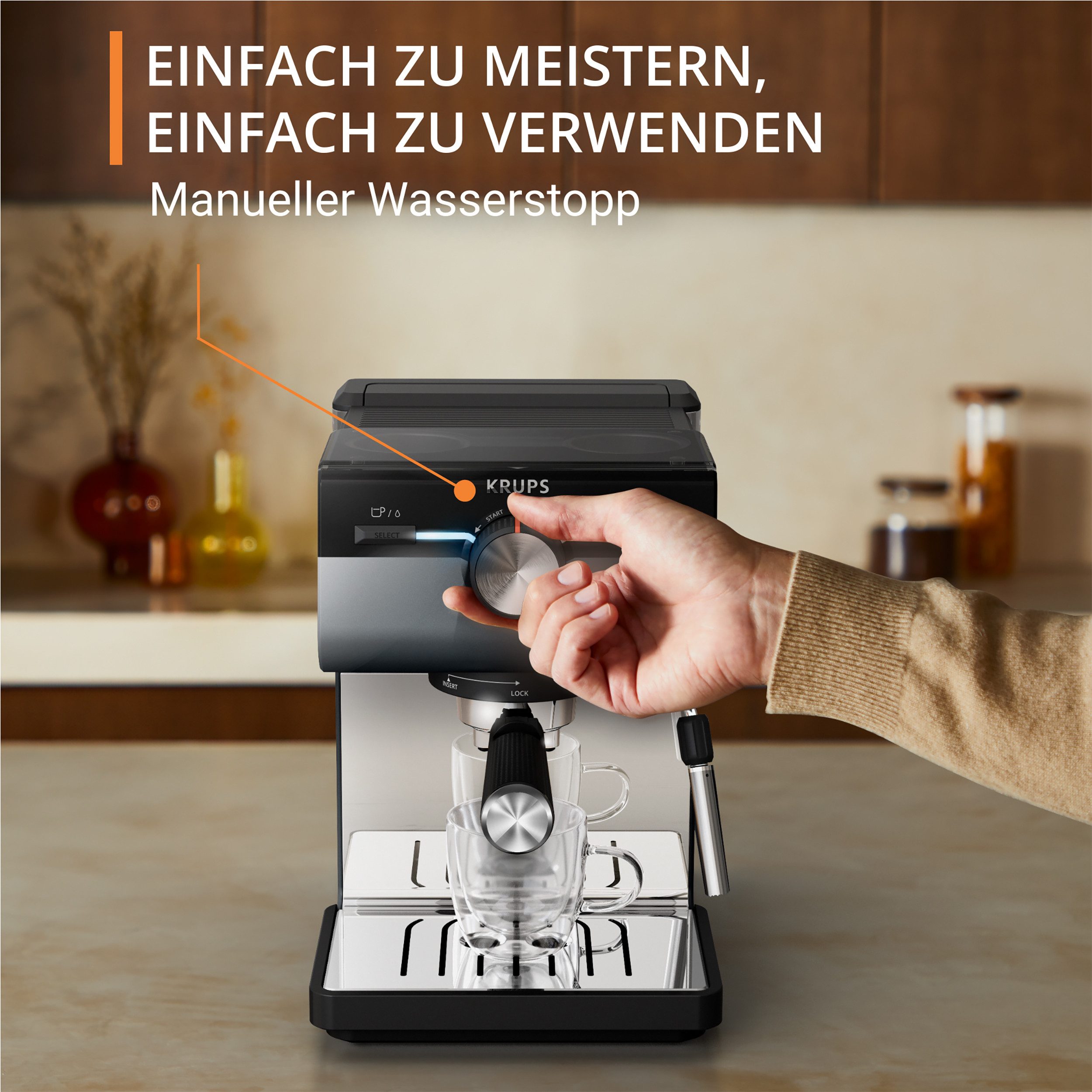 Krups Espressomachine XP384G Authentic+, Siebträger