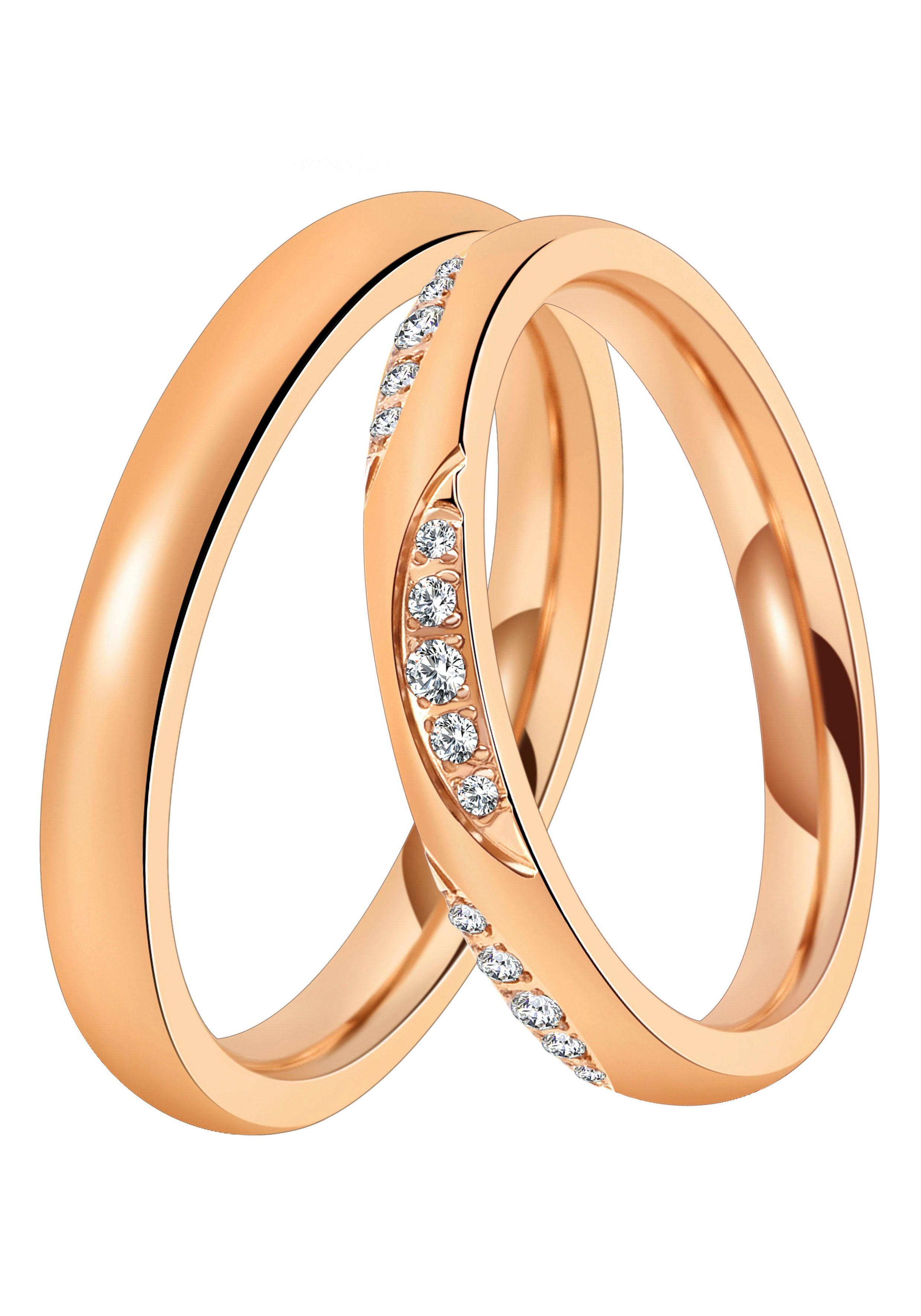 DOOSTI Trouwring Sieraden cadeau roestvrijstalen trouwring partnerring LIEBE unisex ringen maat 62 goud(kleur)