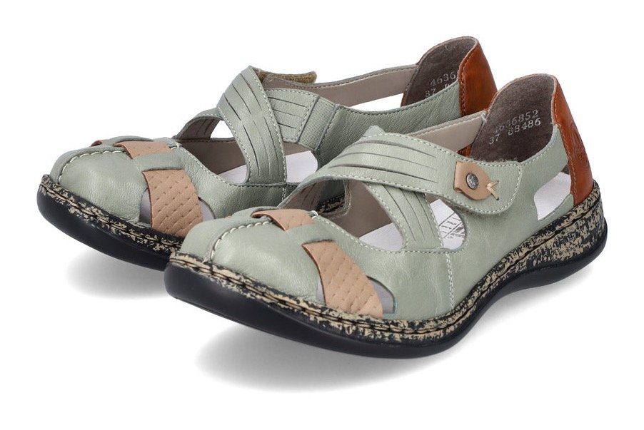 Rieker Klittenbandschoenen Gespschoen, slipper, zomerschoen met cut-outs