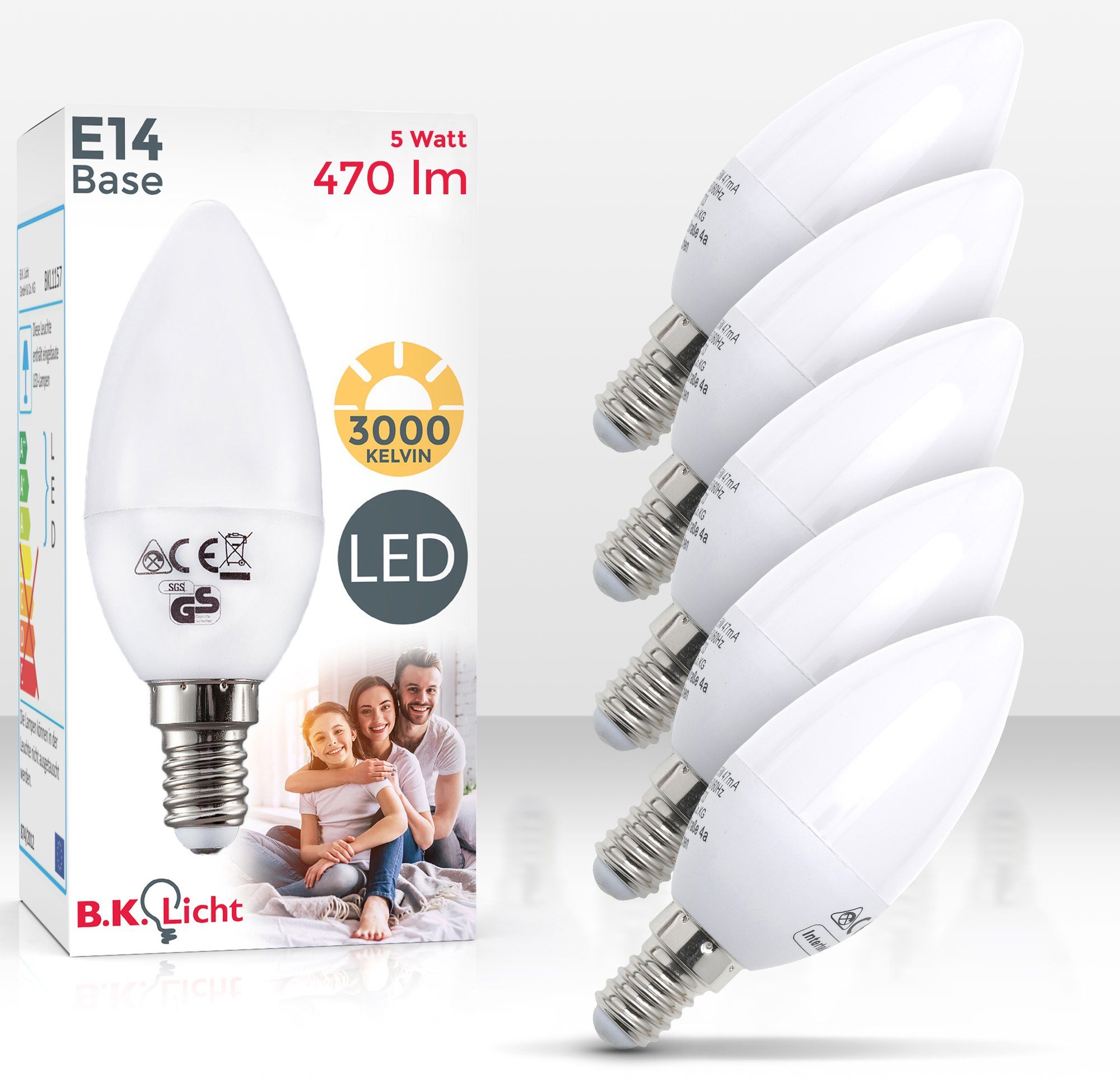 B.K.Licht Led-verlichting LED-lamp gloeilamp 5 watt 470 lumen 3.000 Kelvin spaarlamp