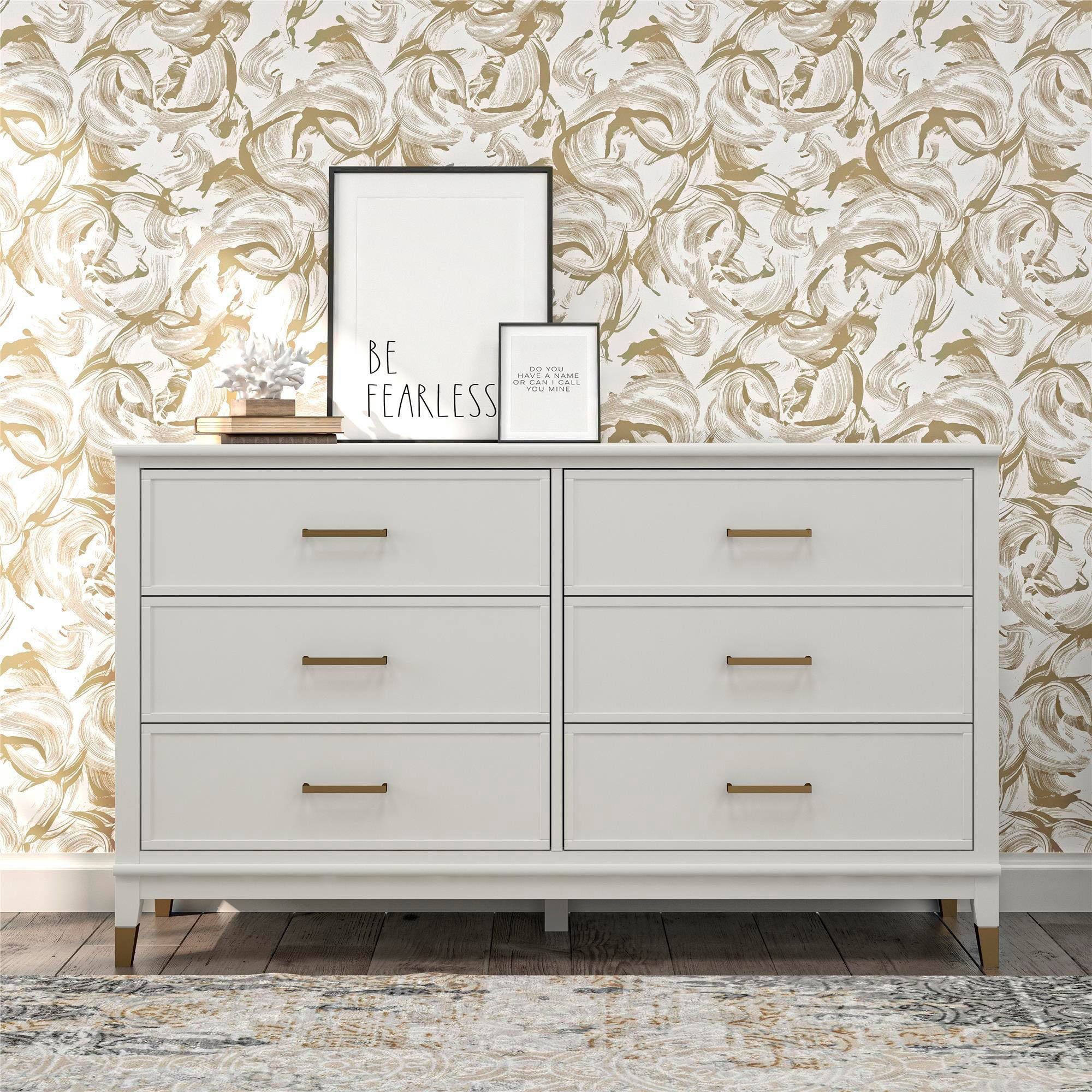 CosmoLiving by Cosmopolitan Kast Westerleigh met 6 laden, mdf, poten van massief hout, hoogte 85 cm, breedte 145 cm