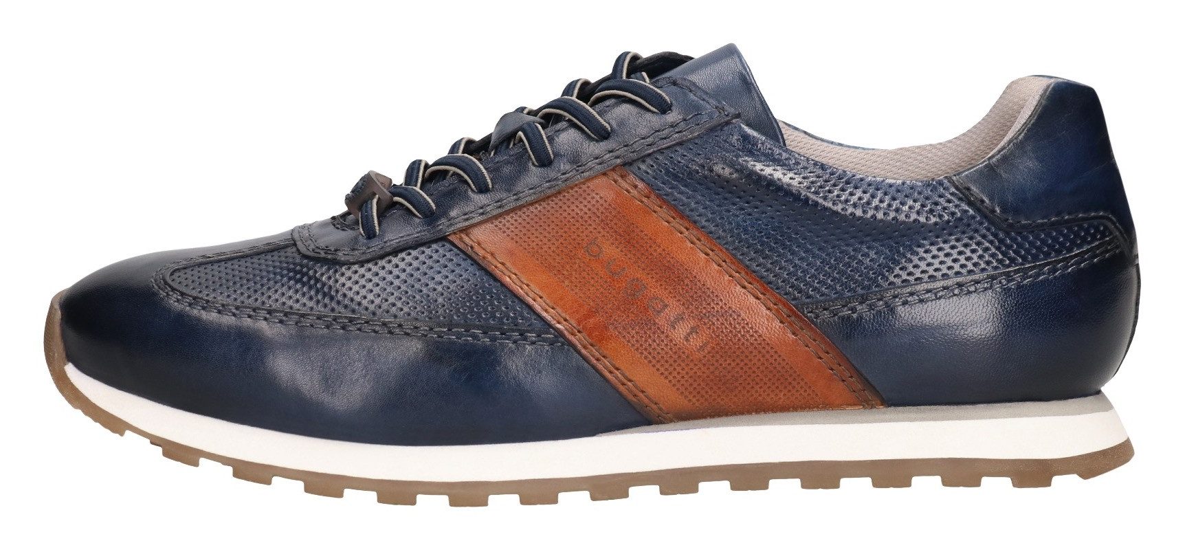 Bugatti Sneakers vrijetijdsschoen, lage schoen, veterschoen met contrast bies