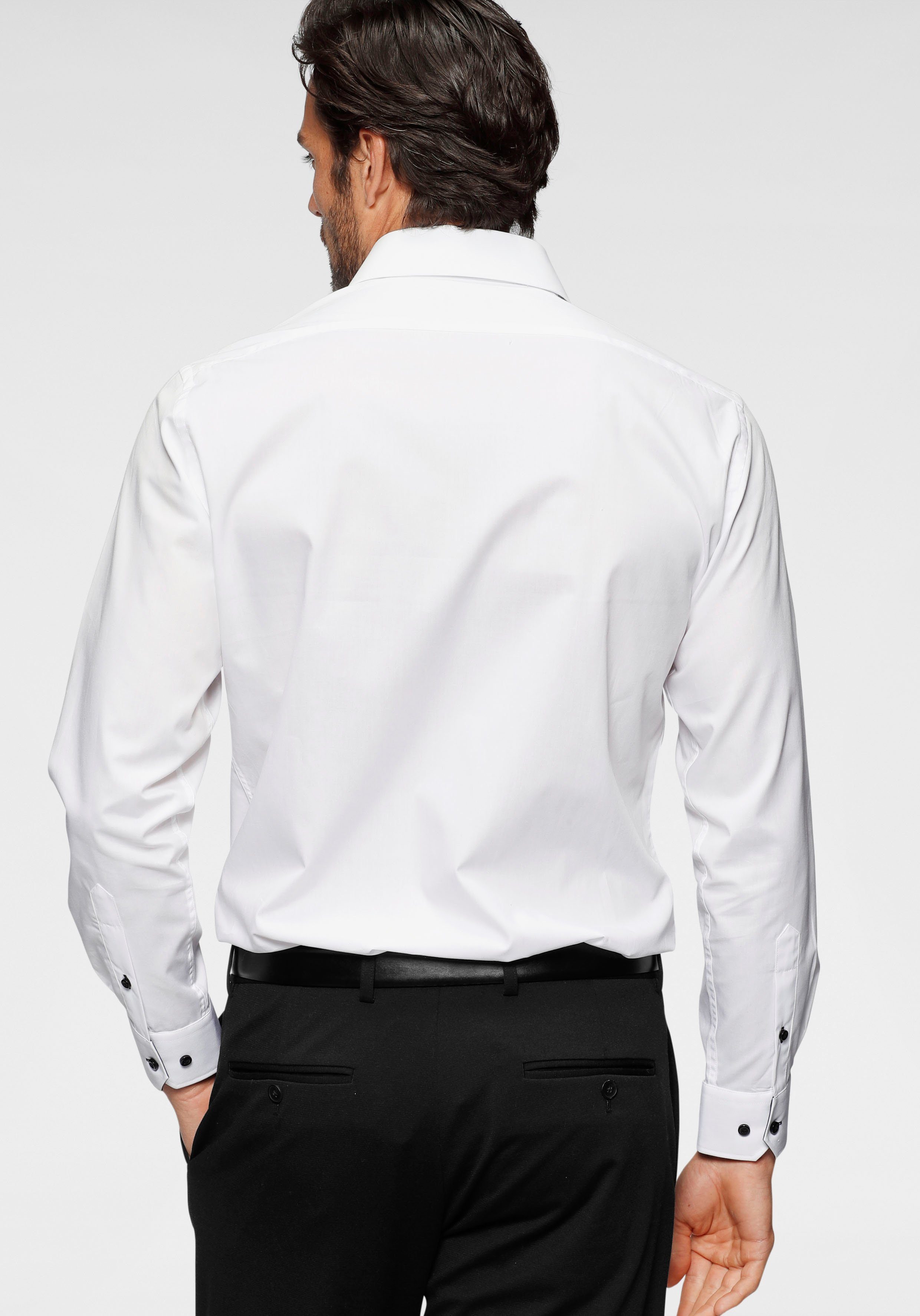 Bruno Banani Overhemd met lange mouwen Contrastbeleg