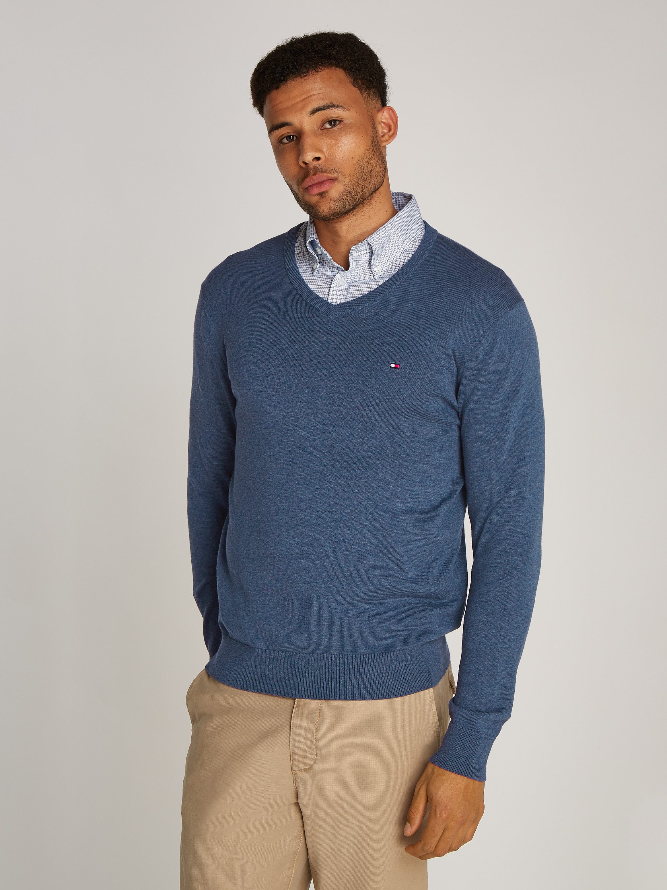 Tommy Hilfiger Gebreide trui ESSENTIAL COTTON V NECK