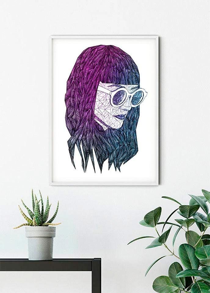 Komar Wanddecoratie Grid violet Wanddecoratie - zonder lijst (1 stuk)