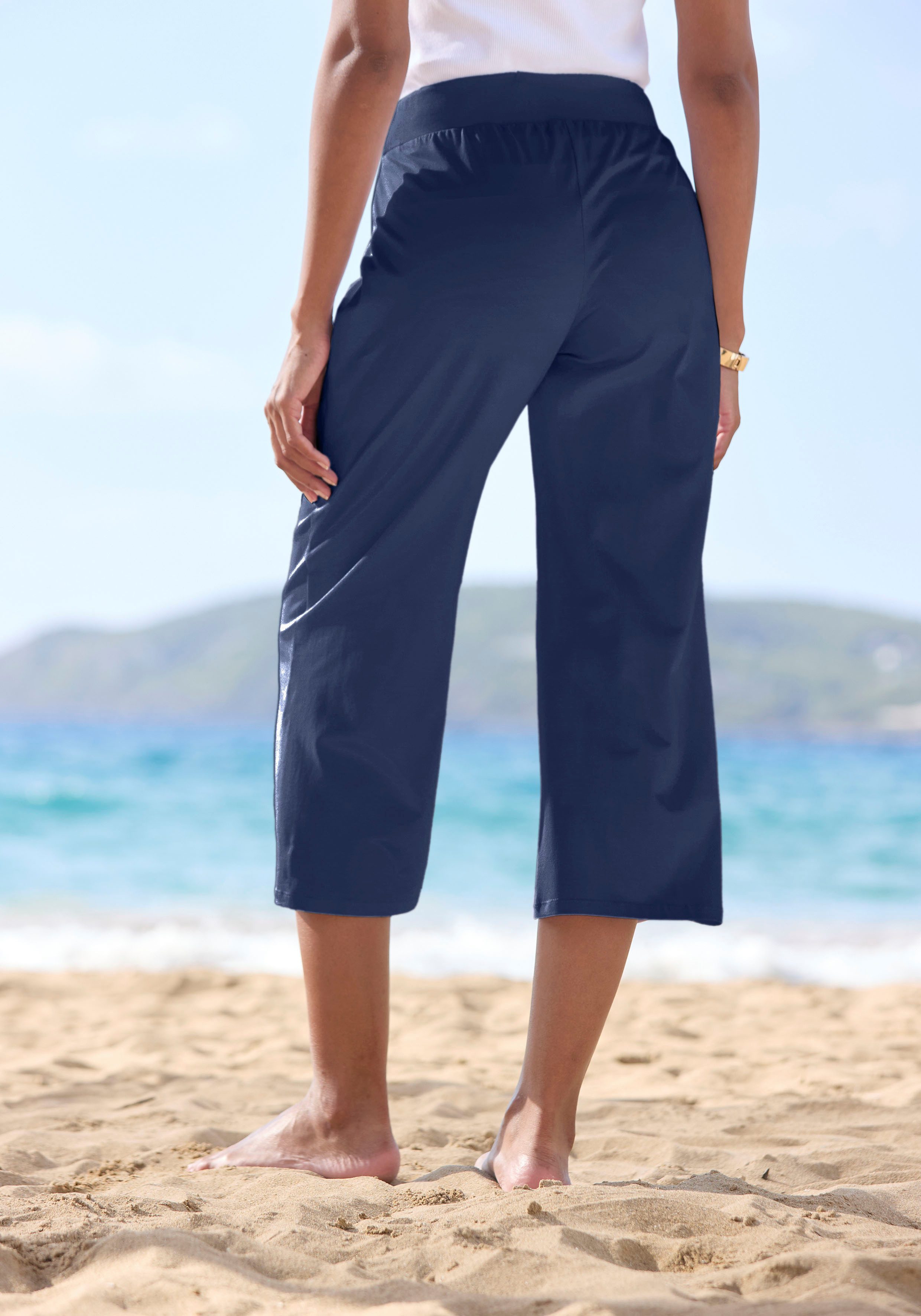 Beachtime 7/8-strandbroek van zachte jersey, wide leg, joggingbroek, loungebroek