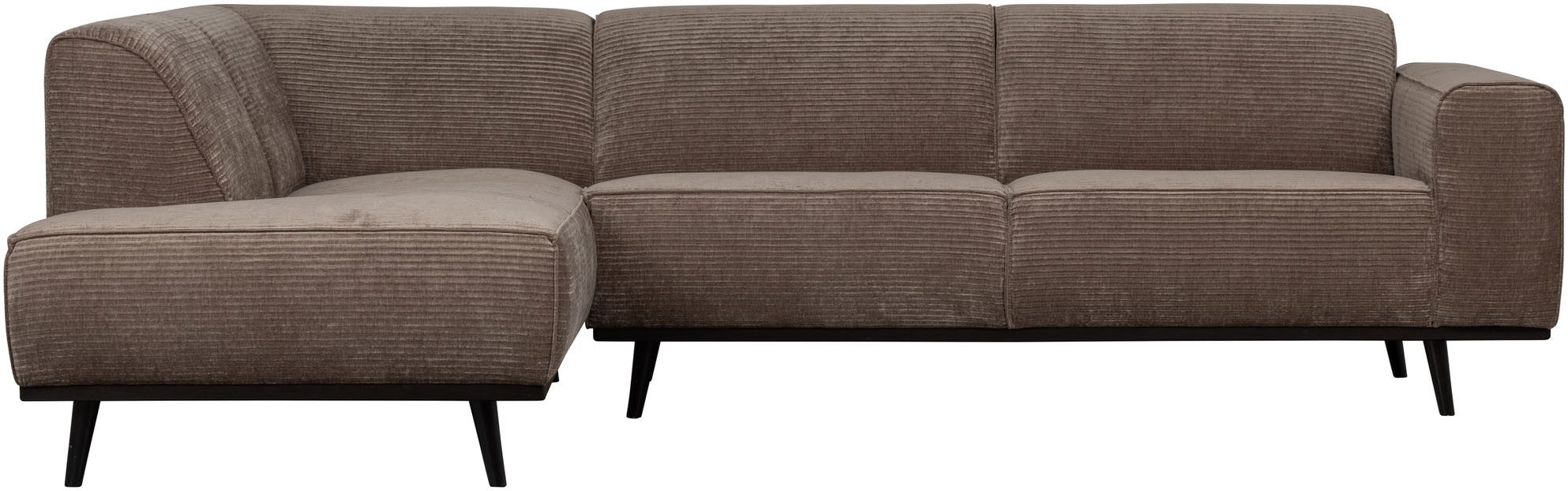 BePureHome Statement Hoekbank Links Rib Taupe 77x274x210