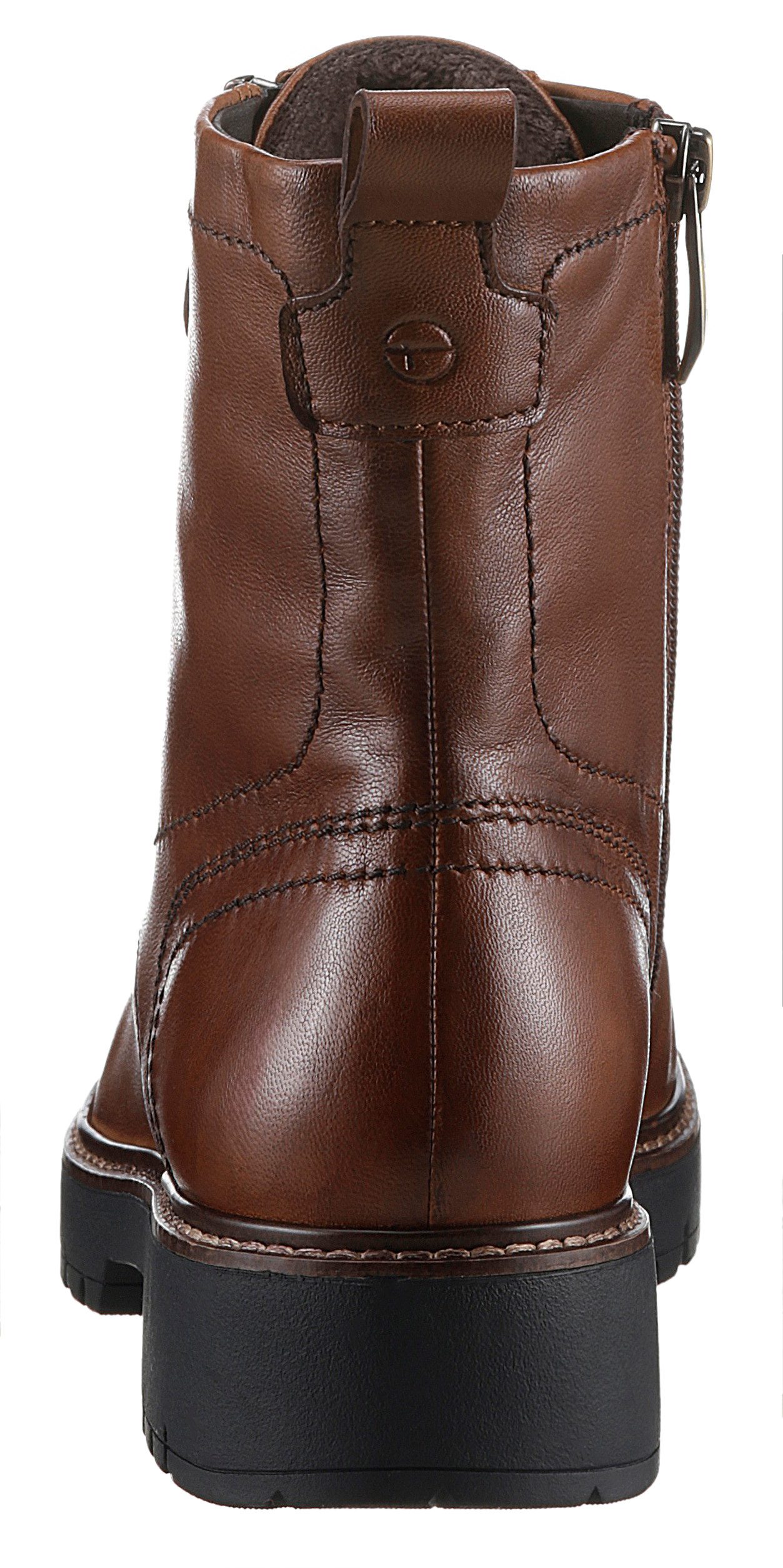 Tamaris Veterschoenen blokhak, veterschoen, combat-boots met contrast-raamnaad