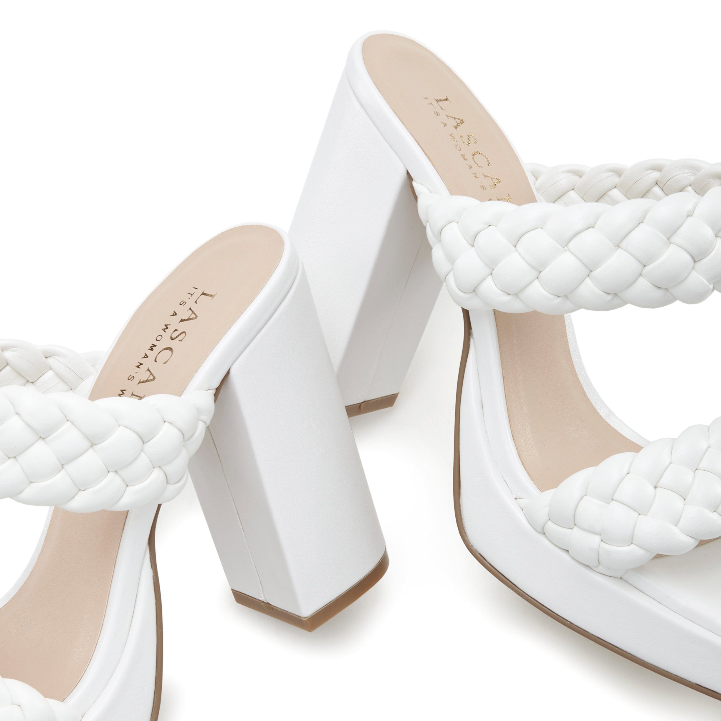 Lascana Slippers Mule, sandaal, open schoen, verfijnde bandjes in vlechtontwerp