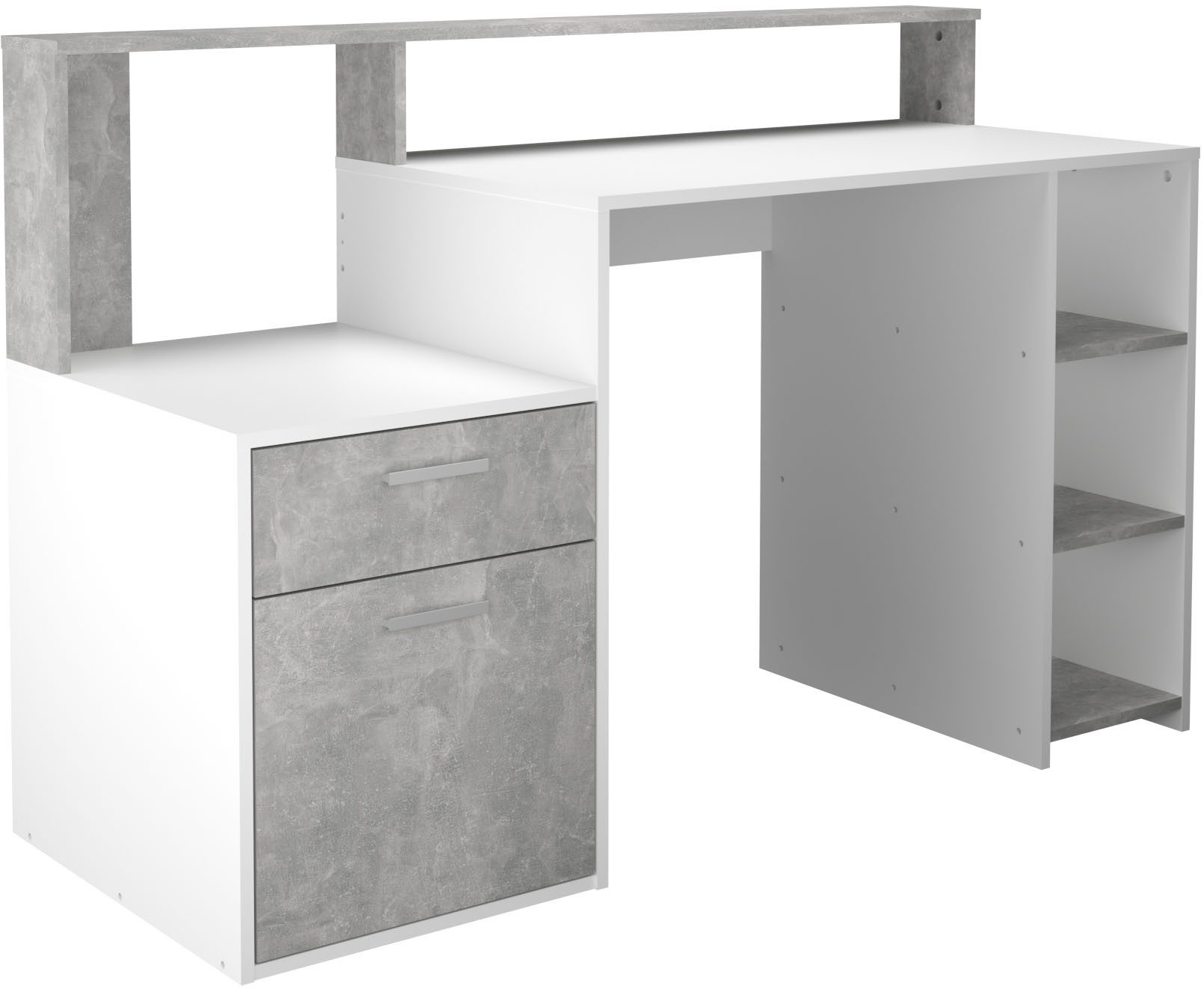 Bureau Elton beton-wit