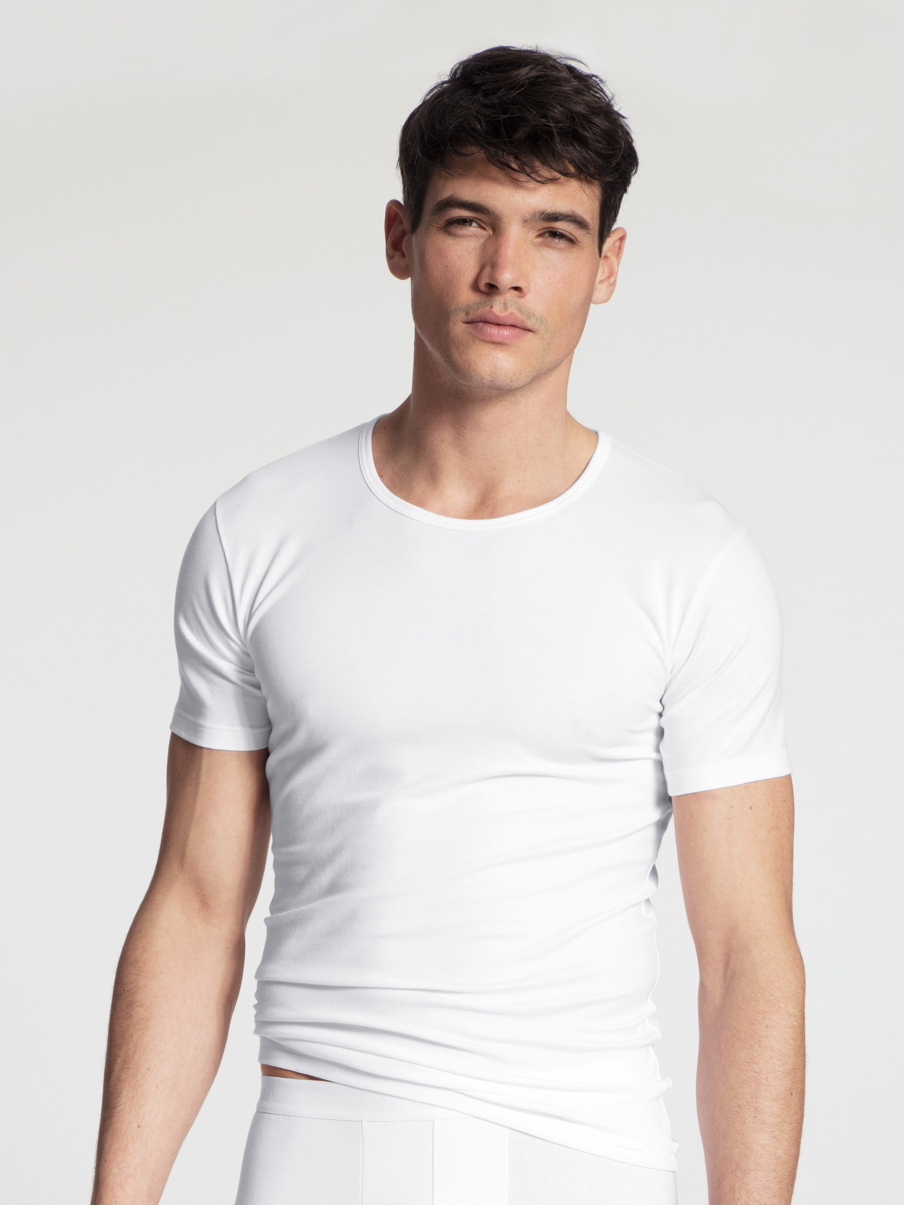 CALIDA T-shirt Natural Benefit met ronde halslijn en perfecte pasvorm (2-delig, Set van 2)