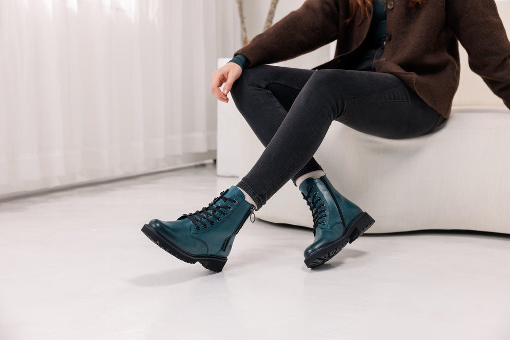 Remonte Veterlaarsjes blokhak, laarsjes, veterschoenen, flats in used look