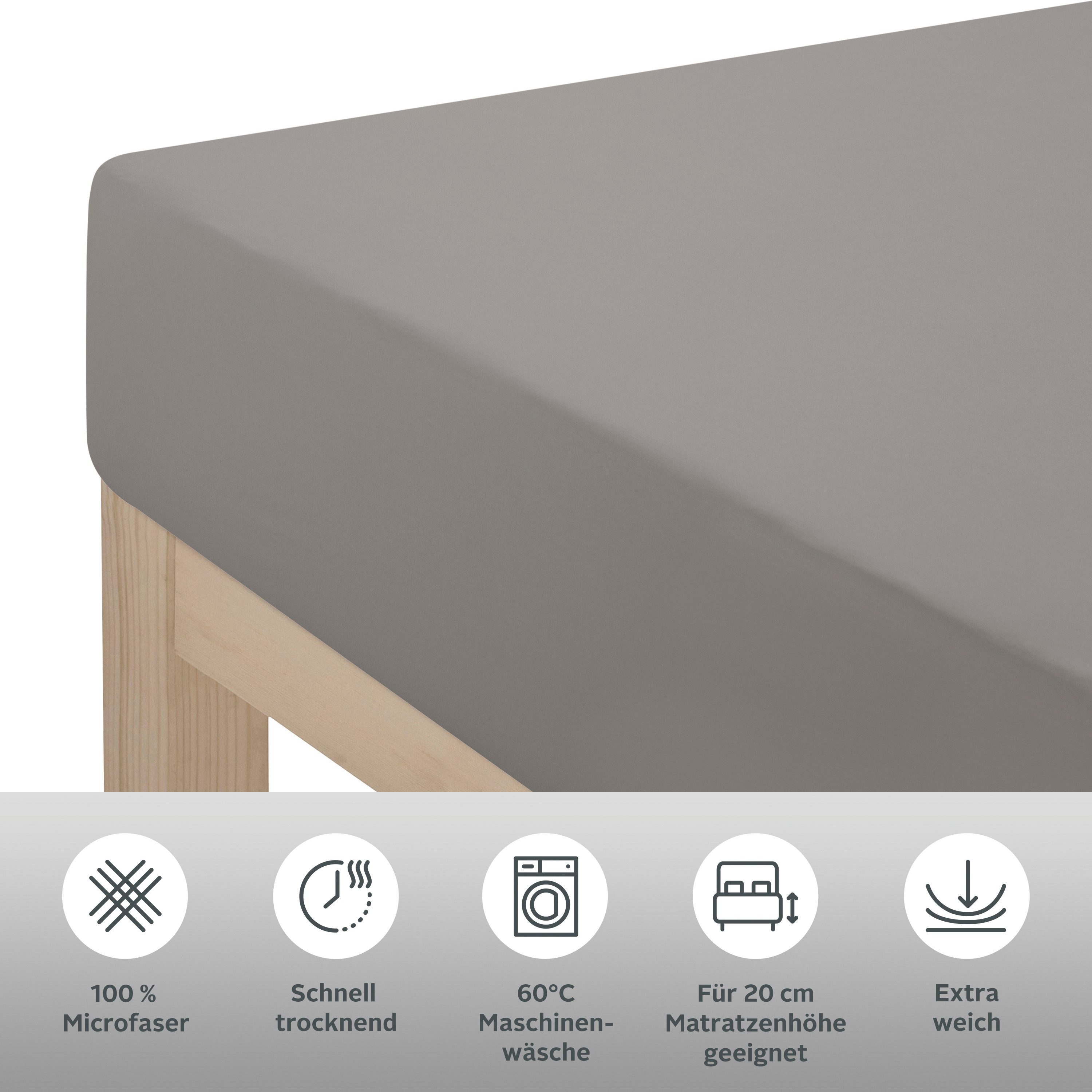 my home Laken Desner Microfiber, voor matrassen tot 20 cm hoogte, 100% polyester, beddengoed