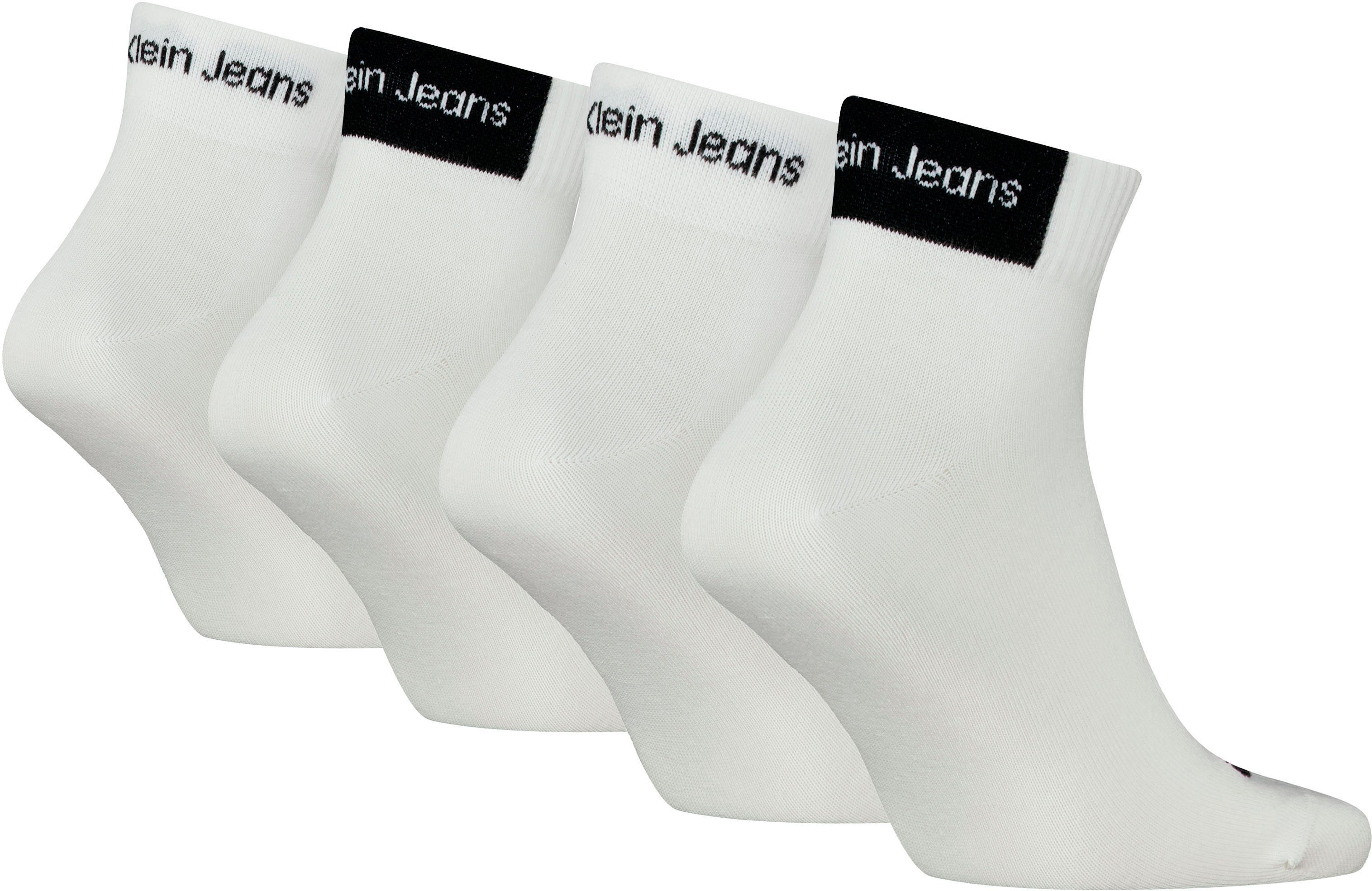 Calvin Klein Jeans Korte sokken CKJ MEN QUARTER 4P CONTRAST (set 4 paar)
