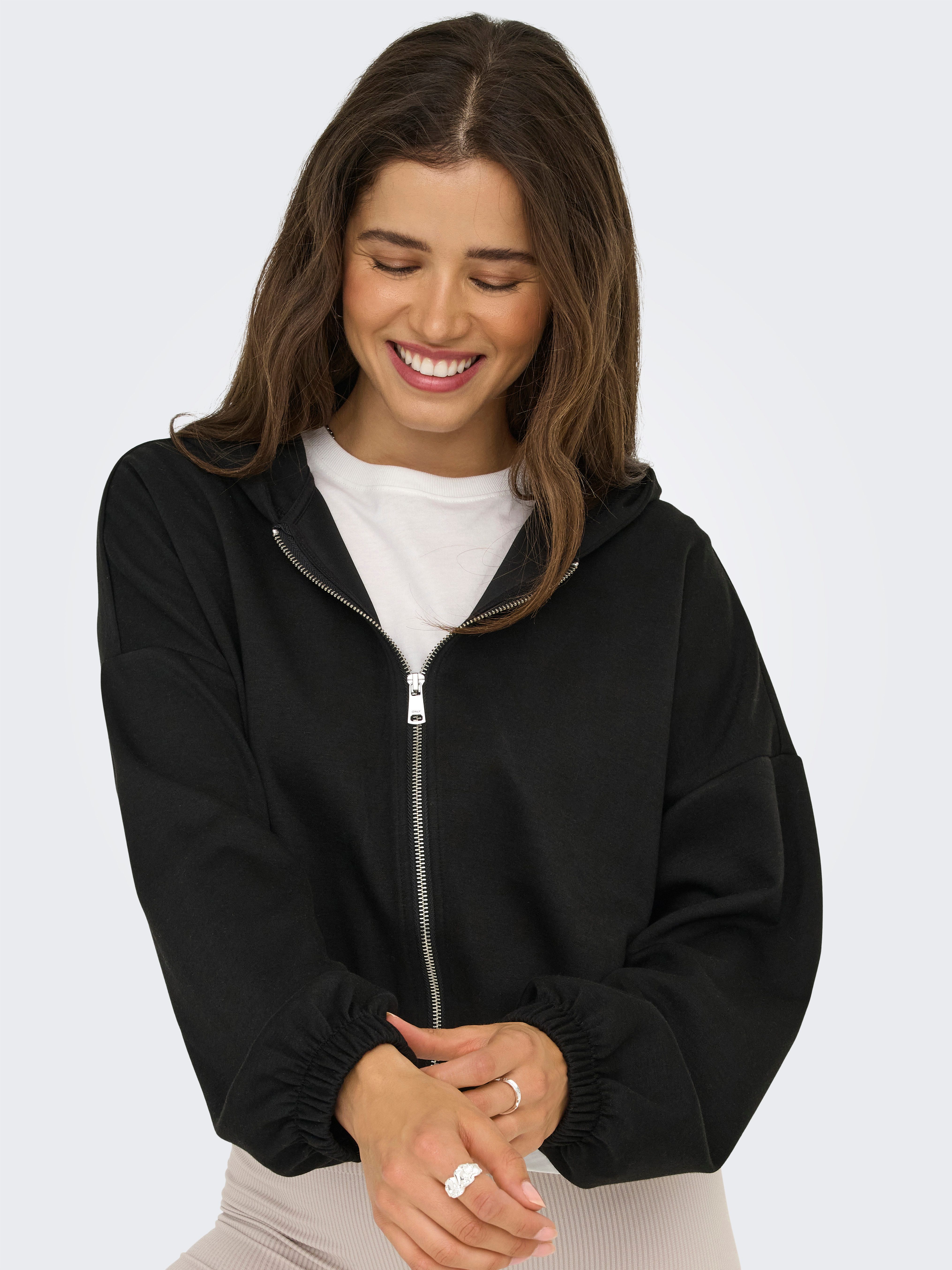 Only Hoodie ONLSCARLETT LS ELASTIC ZIP HOOD SWT NOOS