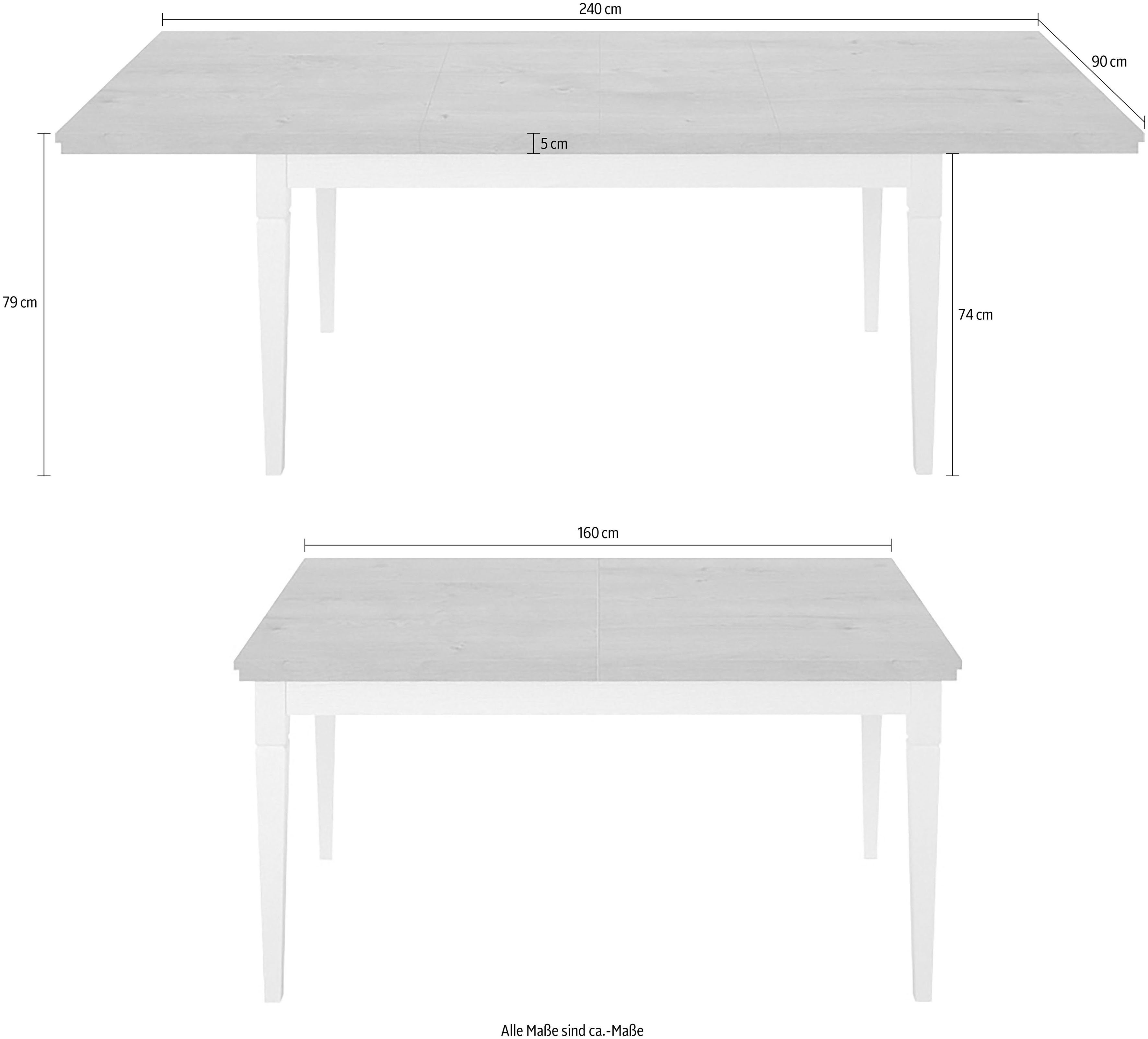 Home affaire Eettafel Evora Breedte 160 cm, uitbreidbaar tot 240 cm