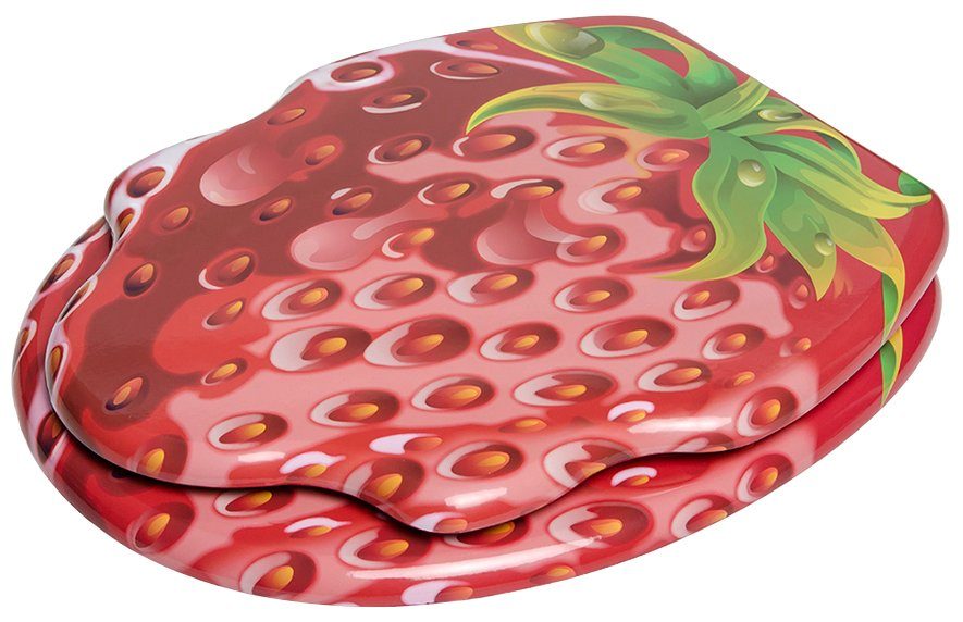 Sanilo Toiletzitting Strawberry met soft-closemechanisme