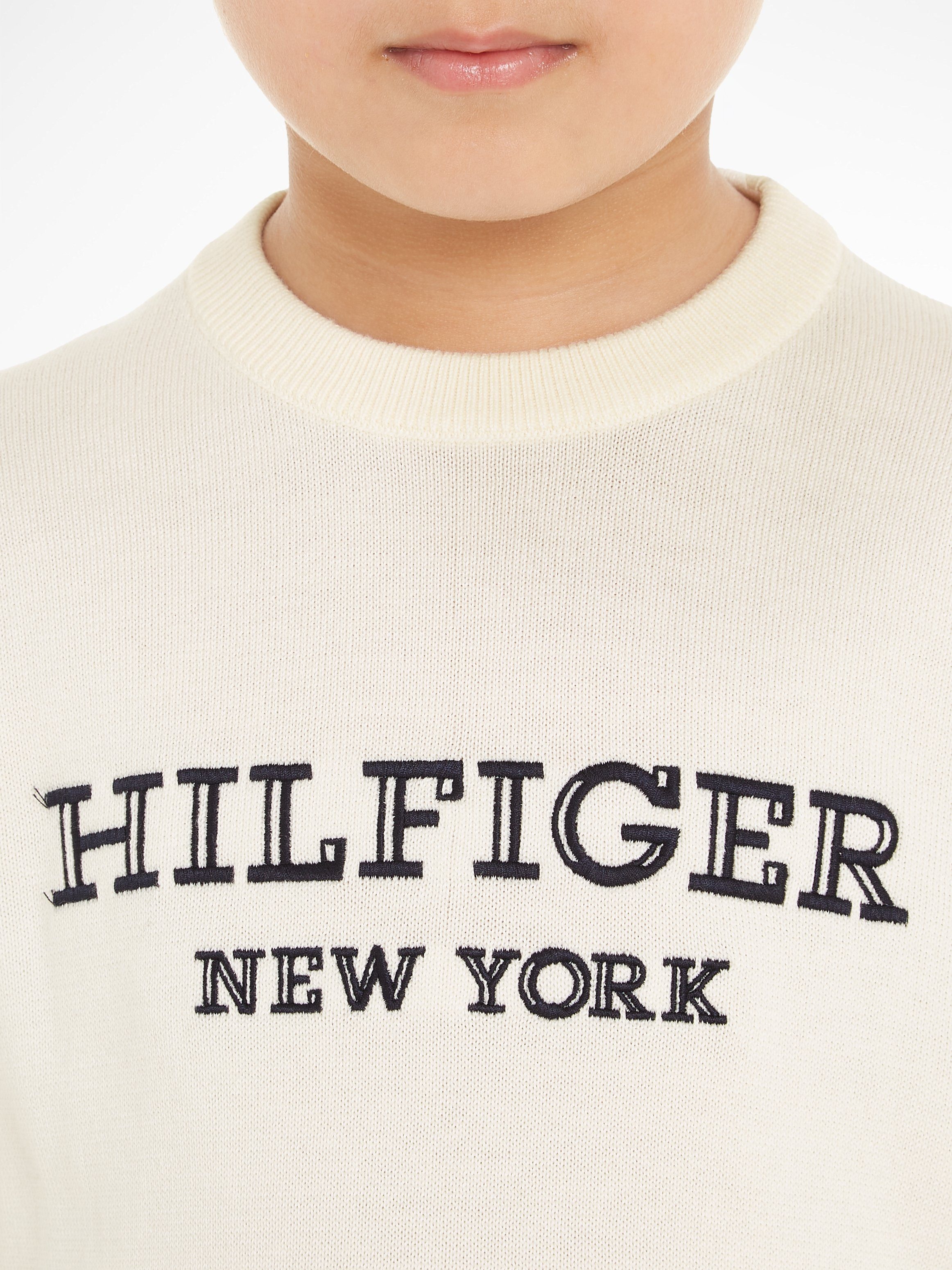 Tommy Hilfiger Gebreide trui MONOTYPE SWEATER met groot logoborduursel