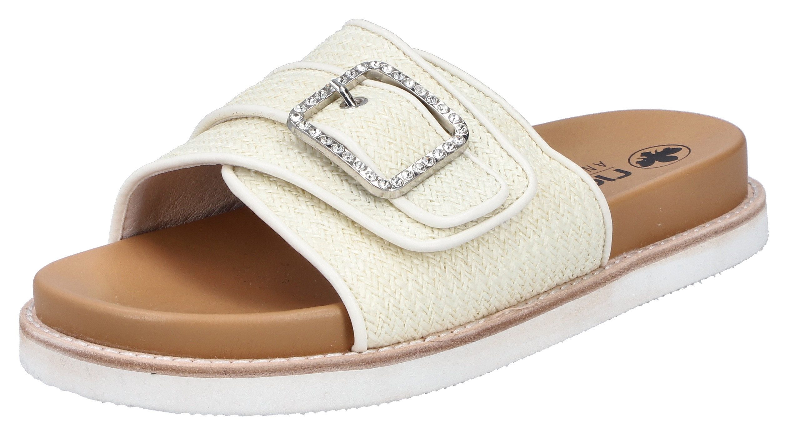 Rieker Slippers , zomerschoen, strand schoen met praktische klittenband dames sandaaltjes maat 40 wit