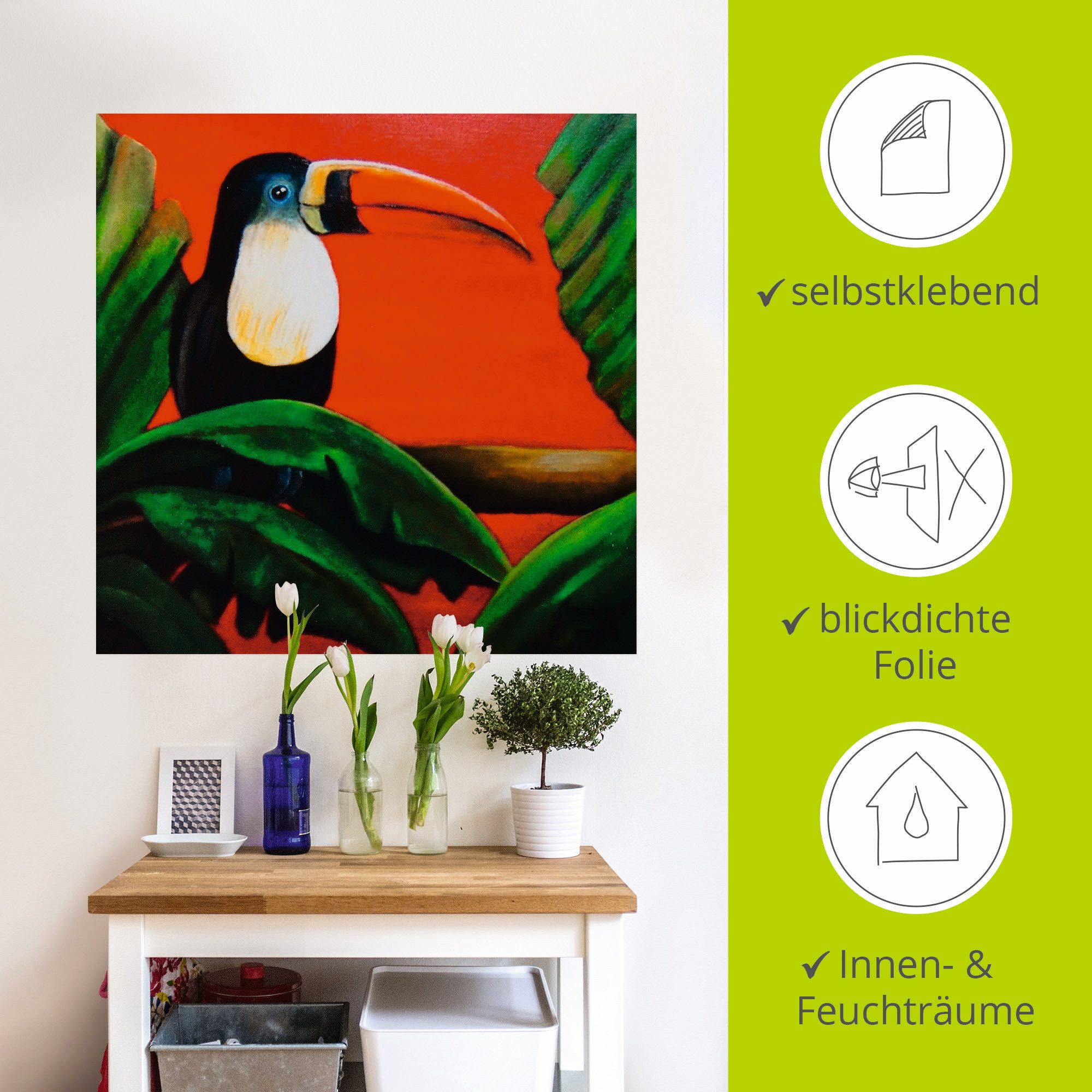 Artland Artprint Toekan als poster, muursticker in verschillende maten