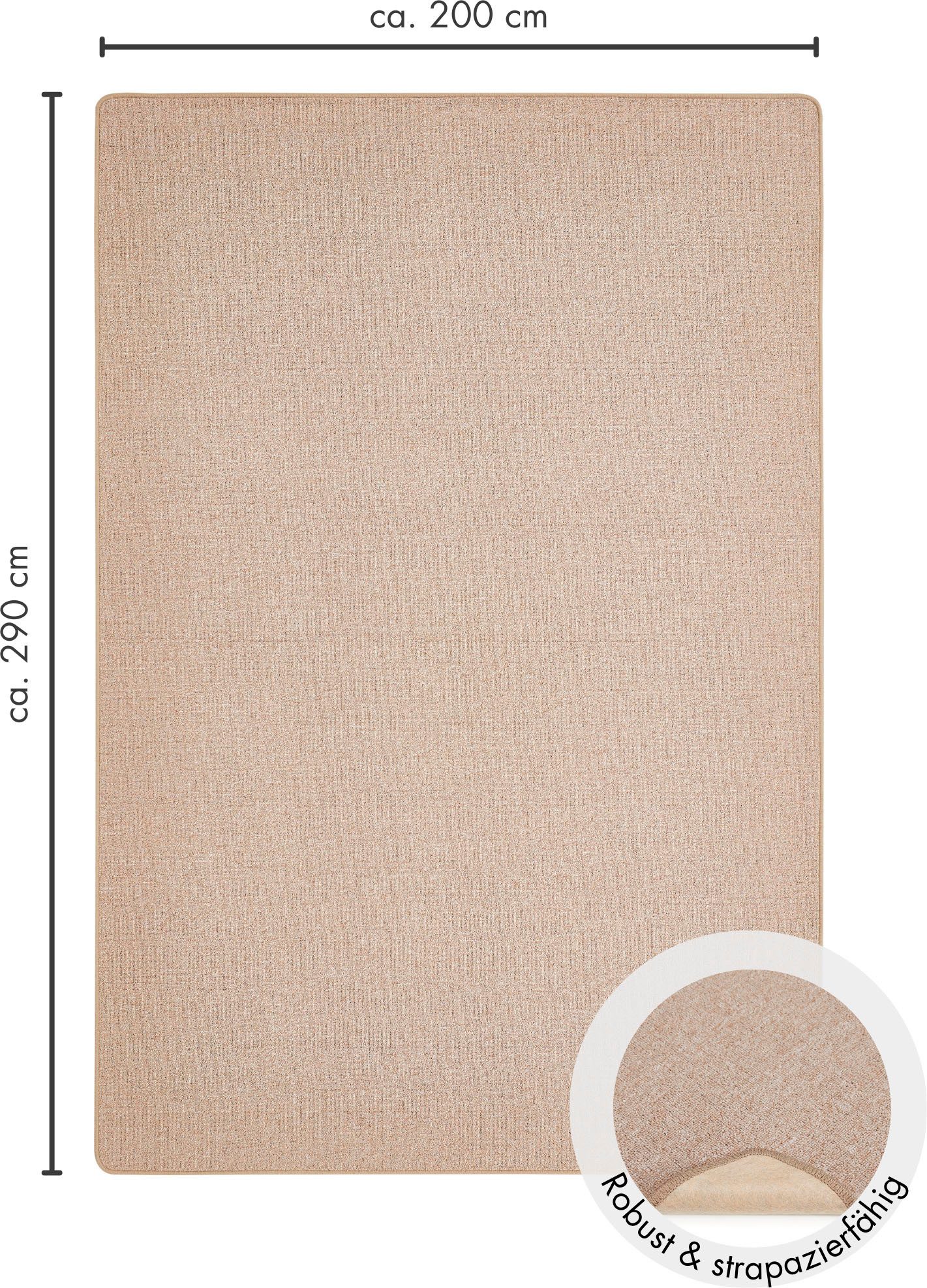 Andiamo Vloerkleed Luton, Made in Germany gemêleerde look, ook als loper, woonkamer & slaapkamer