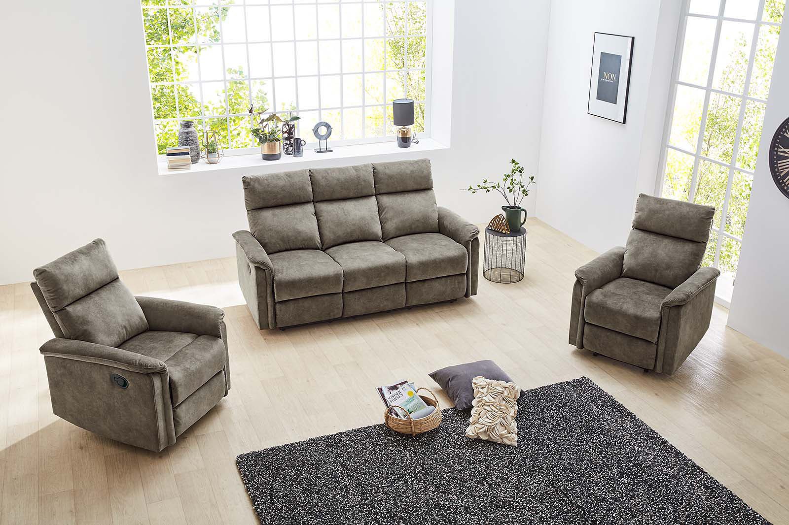 Jockenhöfer Gruppe 2-zitsbank Amrum Ligfunctie met halfautomatische relaxfunctie, TFK bekleding