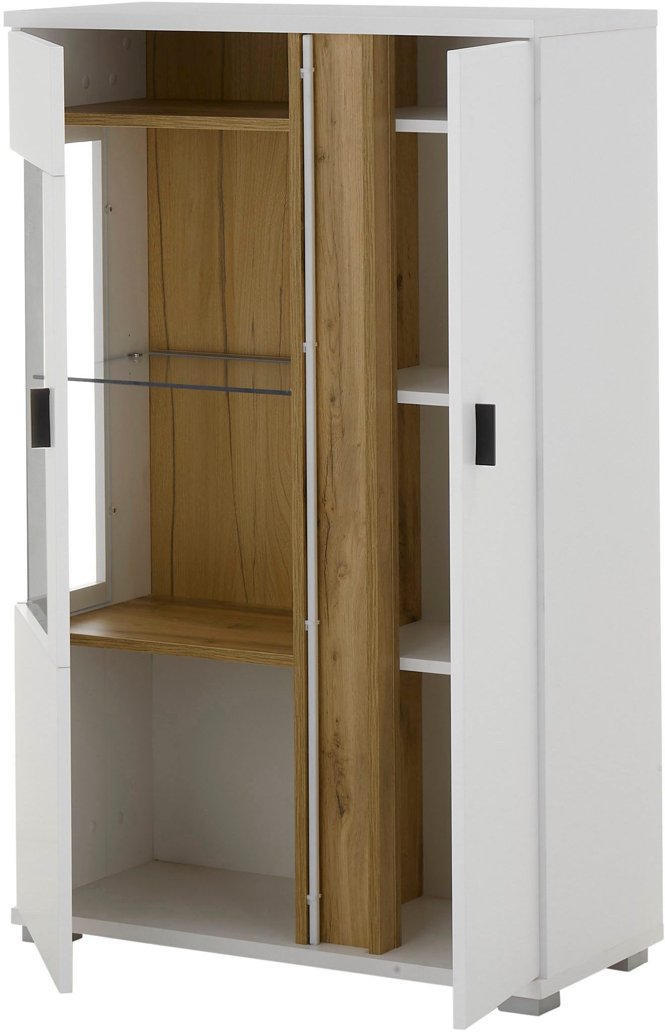 INOSIGN Vitrinekast LONG ISLAND, opberghangkast in moderne trendkleur, inclusief verticale verlichting, breedte 80 cm (1 stuk)