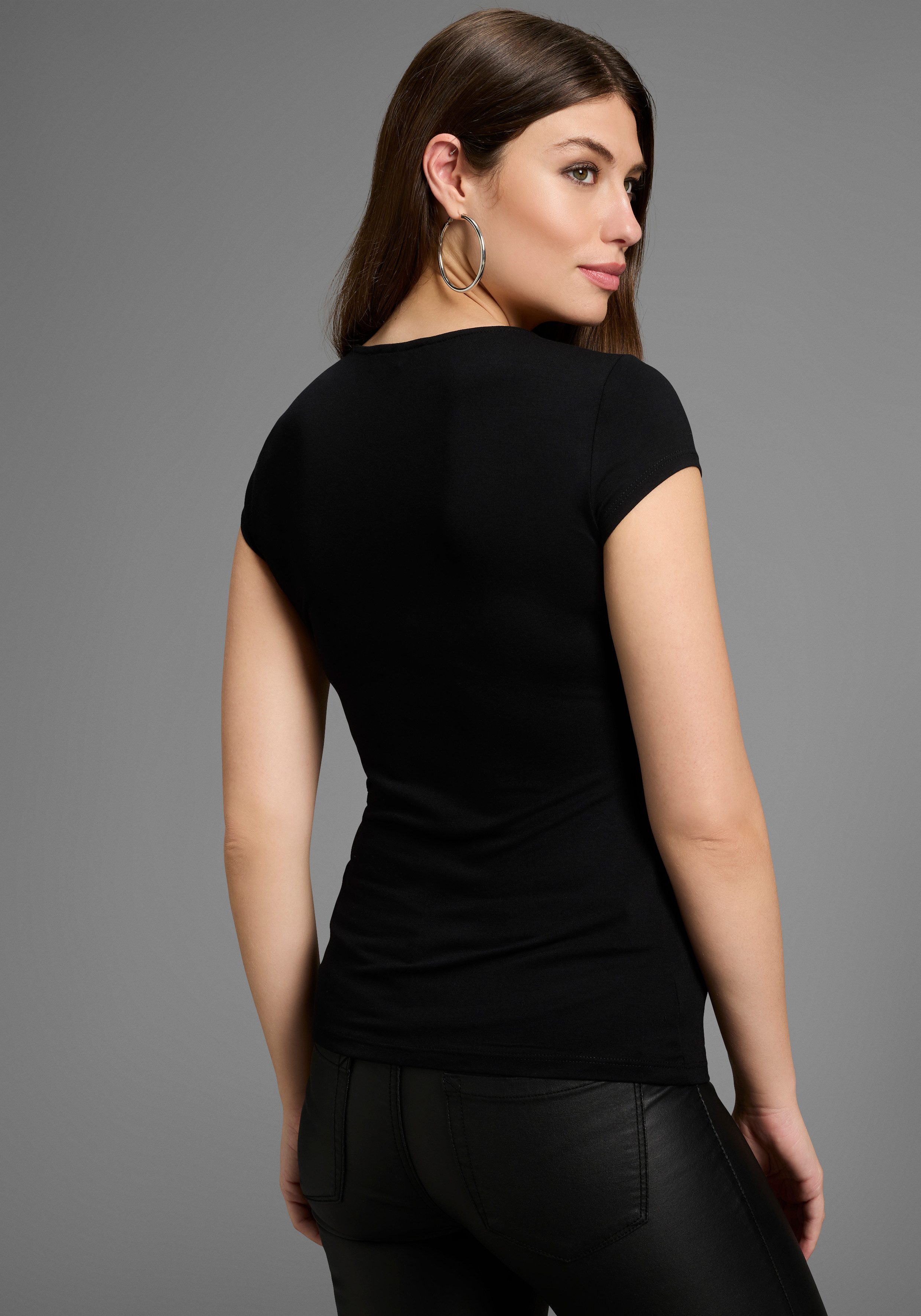 Melrose T-shirt Korte mouwen, zeer figuurvolgende pasvorm, ronde hals