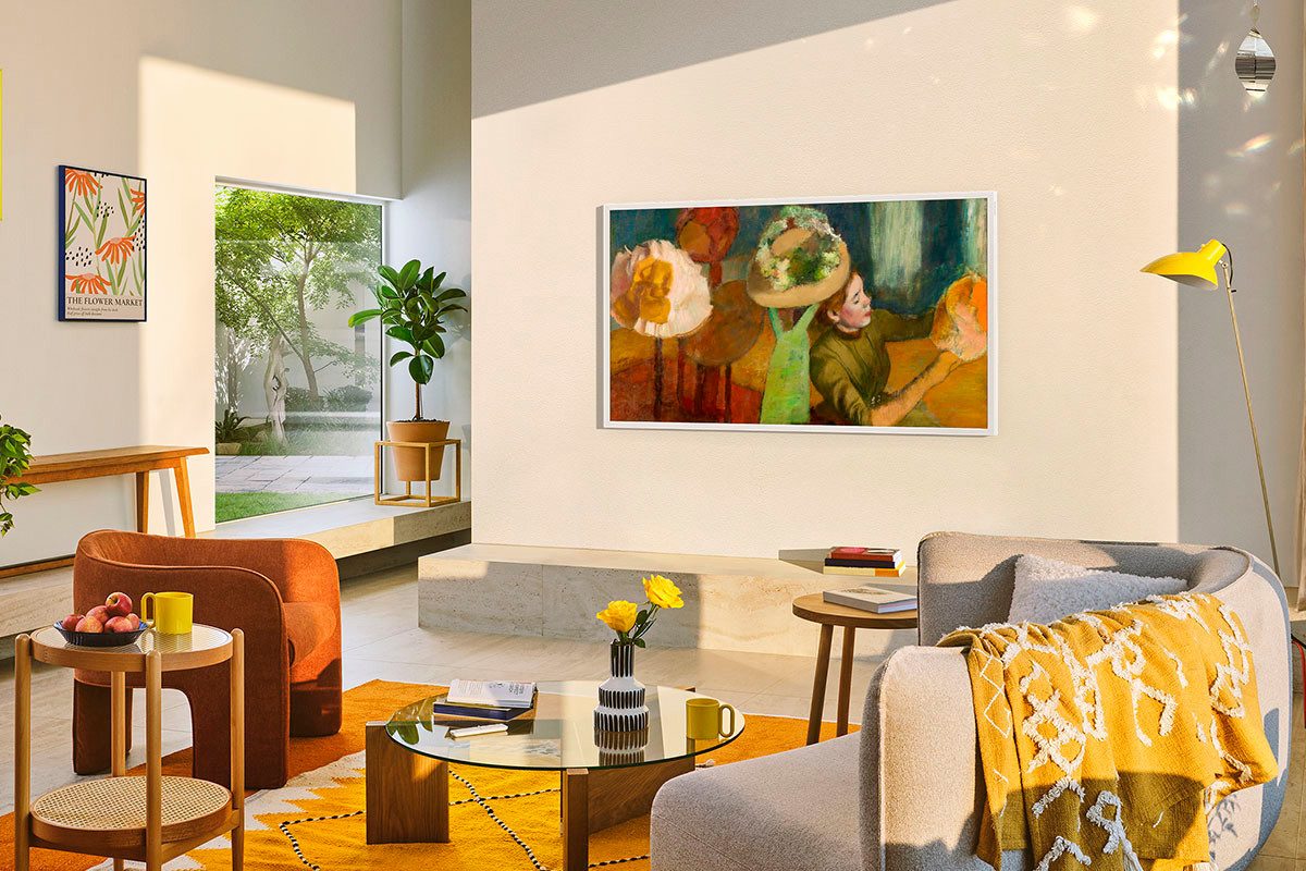 Samsung QLED-TV GQ65LS03FAU QLED-televisie, The Frame, matte display, kunstmodus, verwisselbare frames, Dolby Atmos