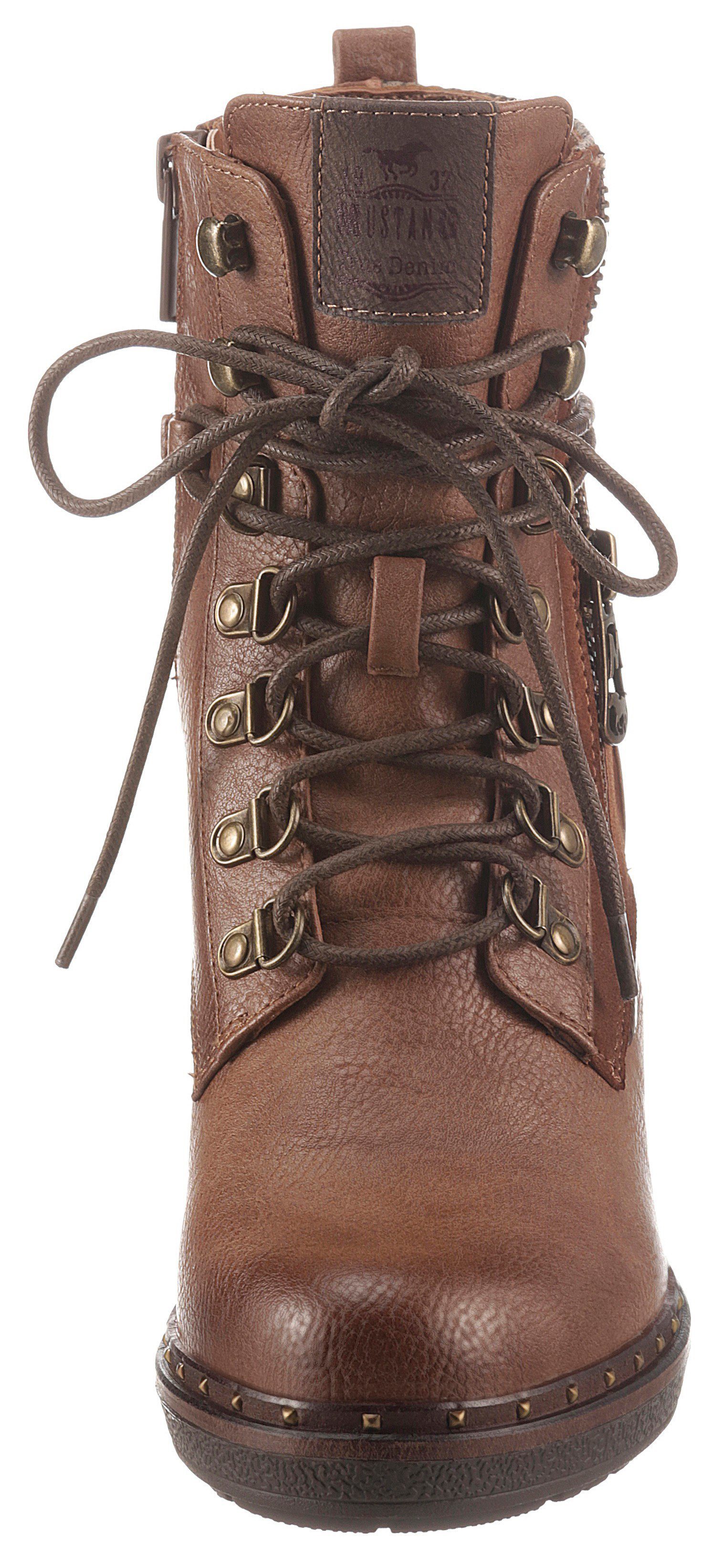 Mustang Shoes Veterlaarsjes met sierrits aan de buitenkant online shoppen |  OTTO